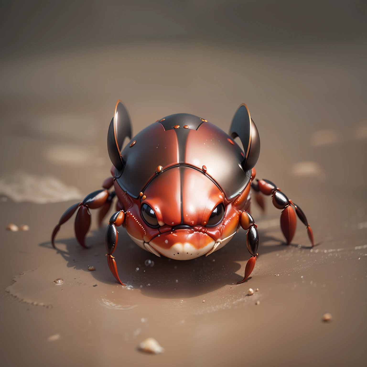 A hermit crab with a weapon, ocean, bubbles, happy, happy, perfect quality, clear focus (clutter - home: 0.8), (masterpiece: 1.2) (Realistic: 1.2) (Bokeh) (Best quality) (Detailed skin: 1.3) (Intricate details) (8K) (Detail Eyes) (Sharp Focus), (Happy) --auto