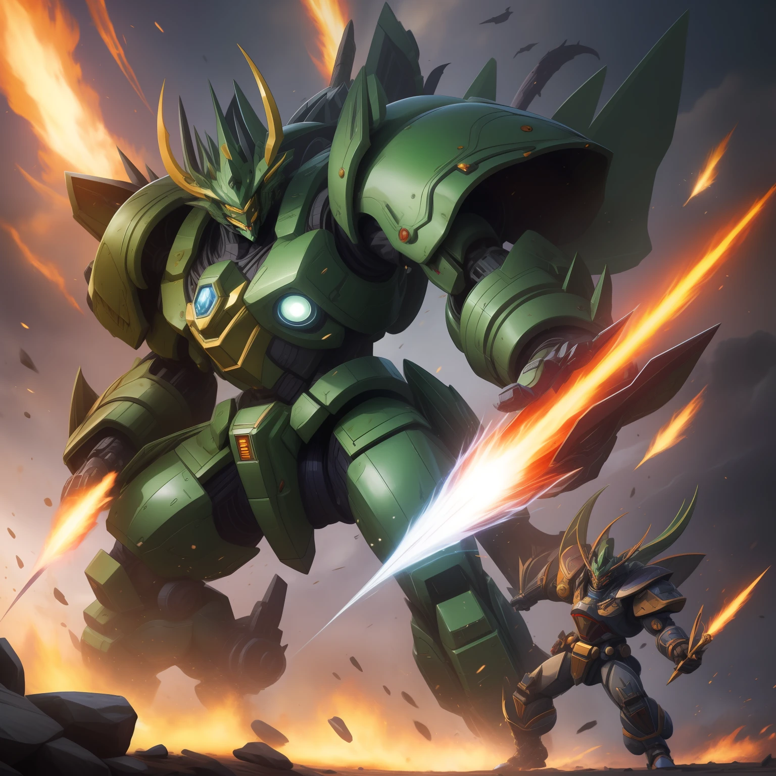 Zulong Mecha is a fictional mecha character that often appears in science fiction works. The ancestral dragon is regarded in many cultures as the founder and supreme form of the dragon, symbolizing strength, wisdom, and domination. Therefore, ancestral dragon mechs are usually designed to have great strength and intelligence, and are capable of dominating the battlefield. Zulong mechs usually have a large size and strong muscle structure, which can easily withstand various attacks and cause great damage to enemies. It is also equipped with a variety of powerful weapon systems such as greatswords, rocket launchers, and energy cannons for long-range and melee attacks on enemies. In addition, the Zulong mech is highly intelligent and strategic, and can analyze the battlefield situation through algorithms and calculations and make the best battle decisions. It can use radar systems and sensors to track the location of enemies and protect itself by predicting and avoiding enemy attacks. In the storyline, the ancestral dragon mech is often used to fight powerful enemies or perform critical missions. Its great strength and intelligence make it the last line of defense of the protagonist, capable of saving the situation and protecting the safety of humanity at critical moments.