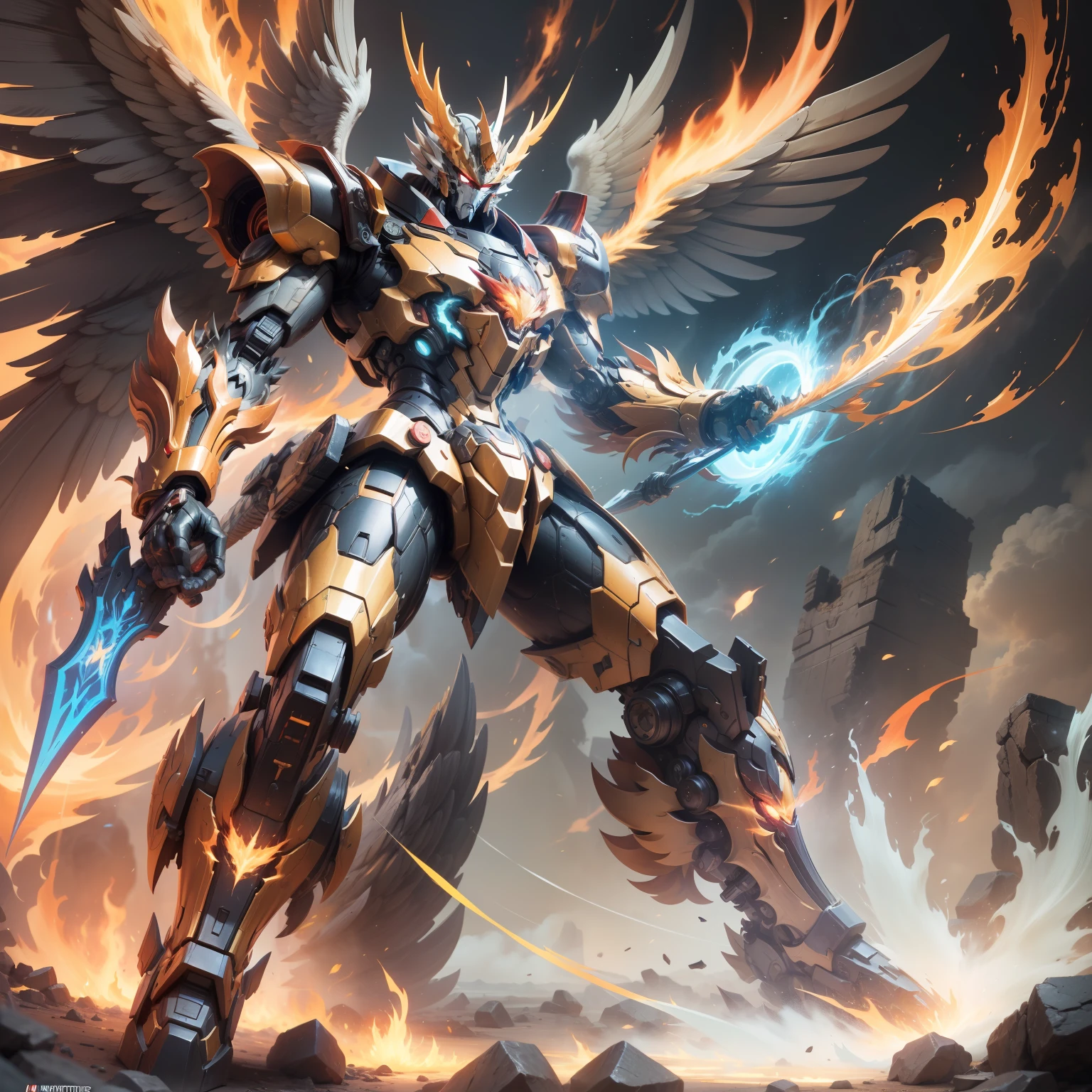 Zuhuang Mecha is a fictional mecha character that often appears in science fiction works. The ancestral phoenix combines elements of the mythical phoenix and dragon, symbolizing strength, fire, regeneration, and absolute domination. For this reason, ancestral phoenix mechs are usually designed as mechs with powerful flame abilities, regeneration abilities, and dominance.

Ancestral Phoenix mechs usually have a beautiful phoenix shape and dragon-like body structure, as well as powerful flame breath and flame shield abilities. It can blast out fiery flames that burn enemies to ashes and use its Flame Shield to fend off enemy attacks.

In addition, the ancestral phoenix mech also has a powerful regeneration ability, which can quickly heal itself and recover damage, making it able to continue fighting in battle and is not easy to defeat. It can accelerate self-healing by releasing flame energy, while harnessing its regenerative power to restore broken parts of the body.

In the storyline, the ancestral phoenix mech is often used to fight evil forces or carry out important missions. Its powerful flame abilities and regeneration abilities make it a ruler on the battlefield, capable of destroying enemies, protecting companions, and ensuring successful completion of missions.
