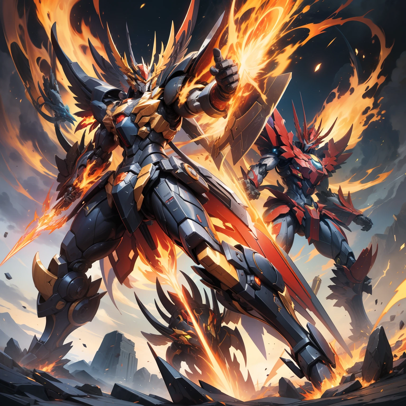 Zuhuang Mecha is a fictional mecha character that often appears in science fiction works. The ancestral phoenix combines elements of the mythical phoenix and dragon, symbolizing strength, fire, regeneration, and absolute domination. For this reason, ancestral phoenix mechs are usually designed as mechs with powerful flame abilities, regeneration abilities, and dominance.
Ancestral Phoenix mechs usually have a beautiful phoenix shape and dragon-like body structure, as well as powerful flame breath and flame shield abilities. It can blast out fiery flames that burn enemies to ashes and use its Flame Shield to fend off enemy attacks.
In addition, the ancestral phoenix mech also has a powerful regeneration ability, which can quickly heal itself and recover damage, making it able to continue fighting in battle and is not easy to defeat. It can accelerate self-healing by releasing flame energy, while harnessing its regenerative power to restore broken parts of the body.
In the storyline, the ancestral phoenix mech is often used to fight evil forces or carry out important missions. Its powerful flame abilities and regeneration abilities make it a ruler on the battlefield, capable of destroying enemies, protecting companions, and ensuring successful completion of missions.