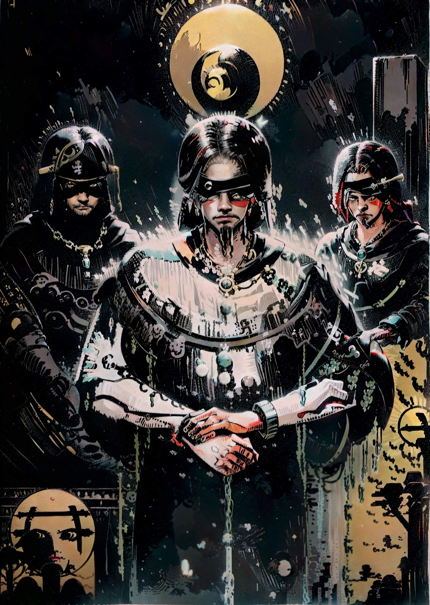 Pirate, Evil, Poor, One-Eyed, Blindfold, Villain, Robbery, Black Skin, Adin Descent, Black Skin, Dark Skin, Background Turns Gray, Background Replaced with Gray