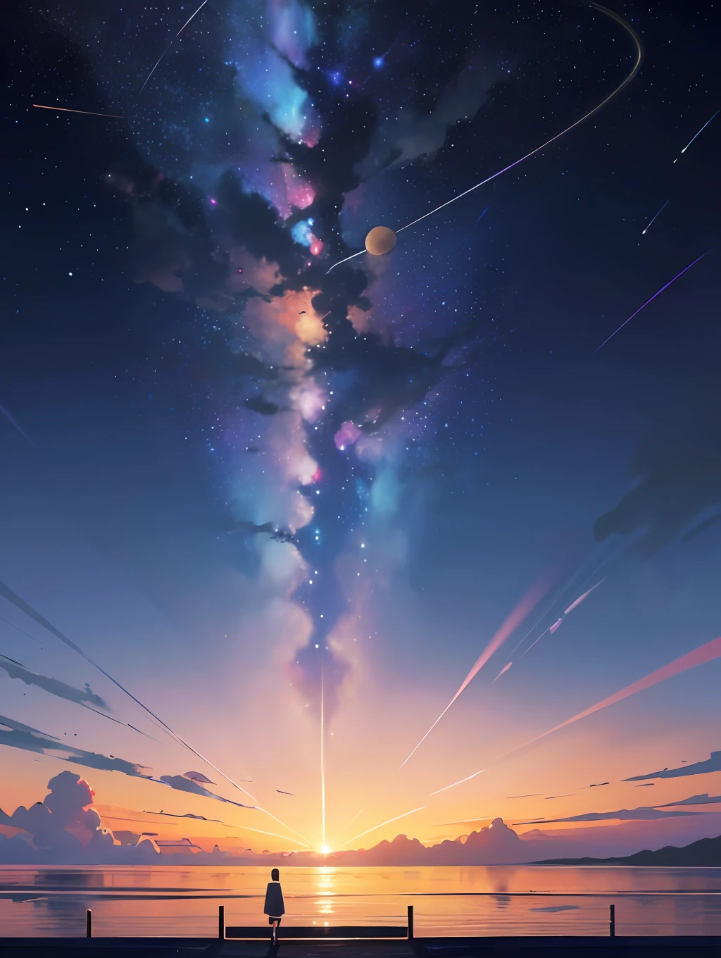 Anime – stars and planets, beautiful sky style scenes in the space sky. by Makoto Shinkai, Anime Art Wallpaper 4K, Anime Art Wallpaper 4K, Anime Art Wallpaper 8K, Anime Wallpaper 4K, 4K Anime Wallpaper, Anime Sky, Amazing Wallpaper, Anime Background, Planet of Heaven in the Background, Anime Background Art, Tanabata --auto