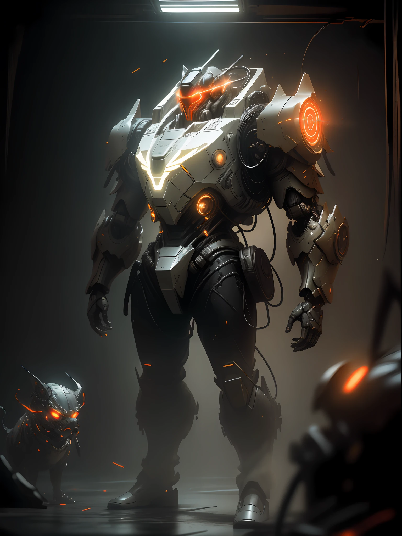 Red Ghost Hunter, Super Cool Ghost Killer, Wearing Red Mechanical Armor, Playing Lightning, Super Detail, IP by pop mart, Edge Light, Avatar, Octane Rendering, Blender, Full Body, Clean Black Background, 3D, C4D, Best Quality, Very Detailed, Ancient Technology, HDR (High Dynamic Range), Ray Tracing, NVIDIA RTX, Super Resolution, Unreal 5, Subsurface Scattering, PBR Texture, Post Processing, Anisotropic Filtering, Depth of Field, Maximum Sharpness and Acutance, Multi-layer textures, Albedo and specular maps, Surface shading, Accurate simulation of light-material interactions, Perfect Proportions, Octane Rendering, Two-tone Lighting, Low ISO, White Balance, Rule of Thirds, Wide Aperture, 8K RAW, High Efficiency Sub-Pixel, Subpixel Convolution, Glowing Particles, Light Scattering, Tyndall Effect, Realistic, Shiny, Reflection, Bioluminescence, Galactic Cybernetic Mask, Mecha, (Samurai: 1.2) SH4G0D, GlowingRunes_red, Full Body, Movie, Dark Background, backlight, high contrast,