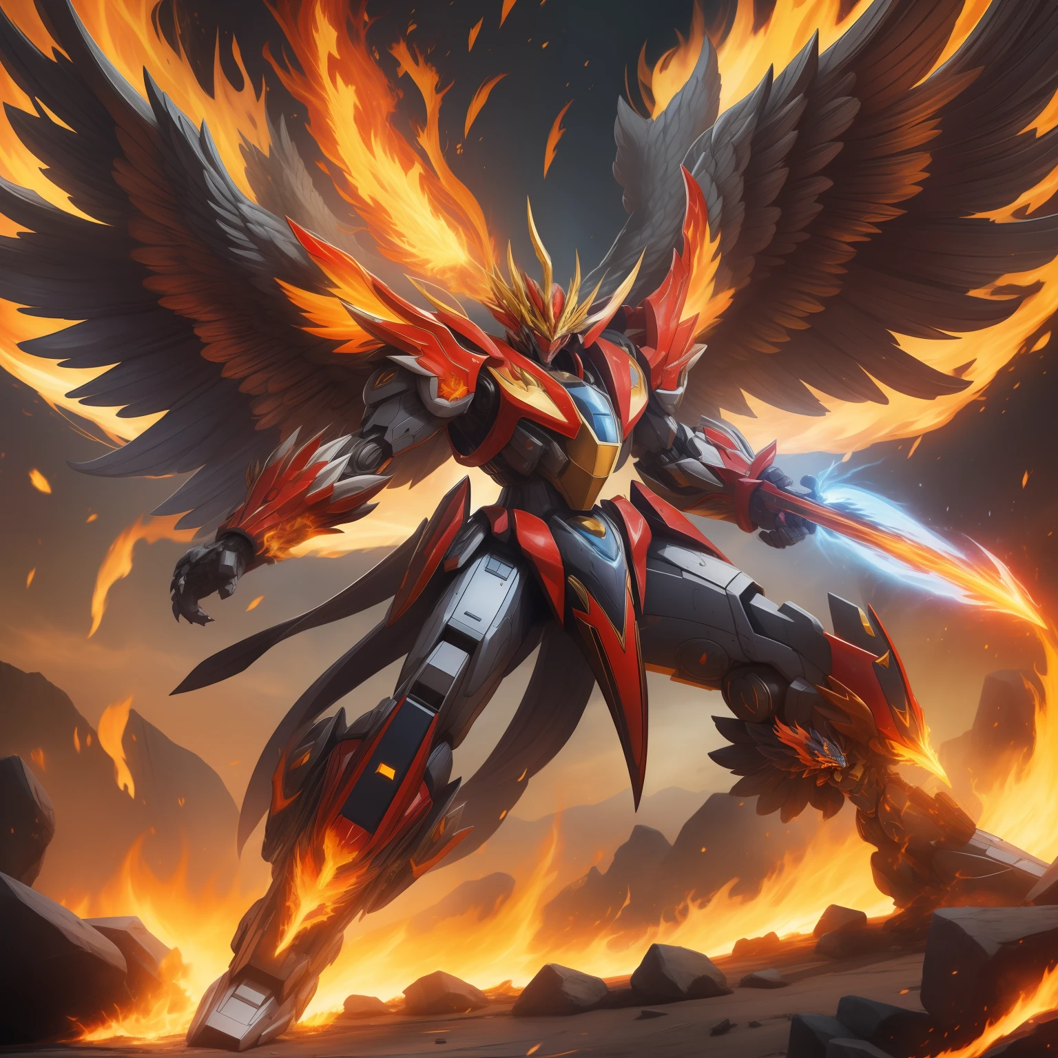 Zuhuang Mecha is a fictional mecha character that often appears in science fiction works. The ancestral phoenix combines elements of the mythical phoenix and dragon, symbolizing strength, fire, regeneration, and absolute domination. For this reason, ancestral phoenix mechs are usually designed as mechs with powerful flame abilities, regeneration abilities, and dominance.
Ancestral Phoenix mechs usually have a beautiful phoenix shape and dragon-like body structure, as well as powerful flame breath and flame shield abilities. It can blast out fiery flames that burn enemies to ashes and use its Flame Shield to fend off enemy attacks.
In addition, the ancestral phoenix mech also has a powerful regeneration ability, which can quickly heal itself and recover damage, making it able to continue fighting in battle and is not easy to defeat. It can accelerate self-healing by releasing flame energy, while harnessing its regenerative power to restore broken parts of the body.
In the storyline, the ancestral phoenix mech is often used to fight evil forces or carry out important missions. Its powerful flame abilities and regeneration abilities make it a ruler on the battlefield, capable of destroying enemies, protecting companions, and ensuring successful completion of missions.
