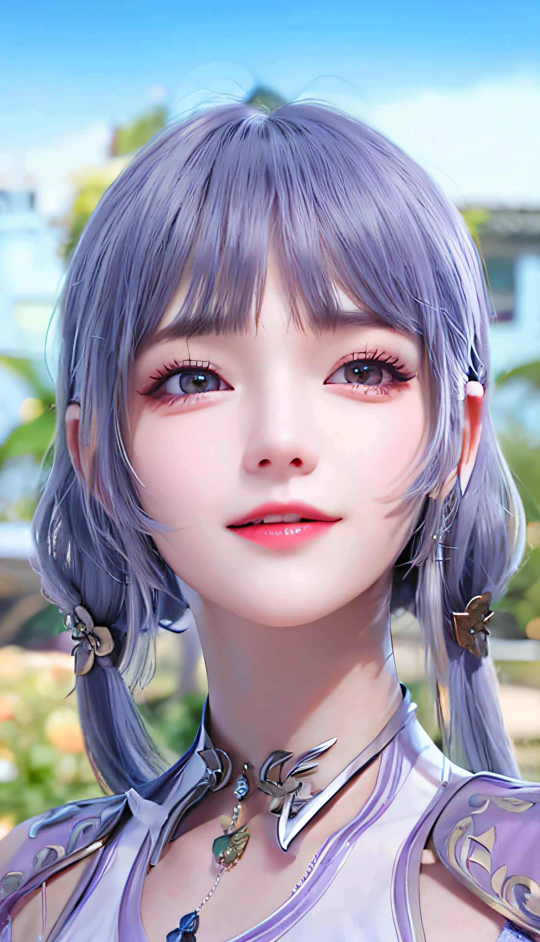A close-up of a person in purple costume and purple hair, seductive princess knight, beautiful woman with violet skin, giggling character, ultra-detailed fantasy character, Yunling, full body fairy, Hirase Jinyao, beautiful and elegant queen, portrait of the queen, beautiful woman with gorgeous robes,