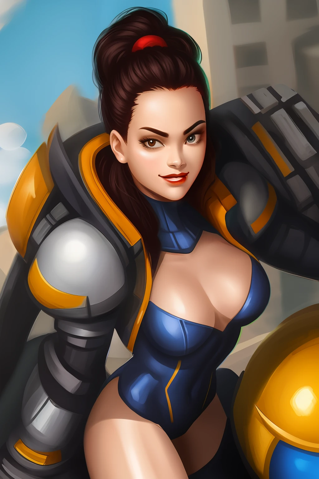 Rihanna cute smile in hero suit