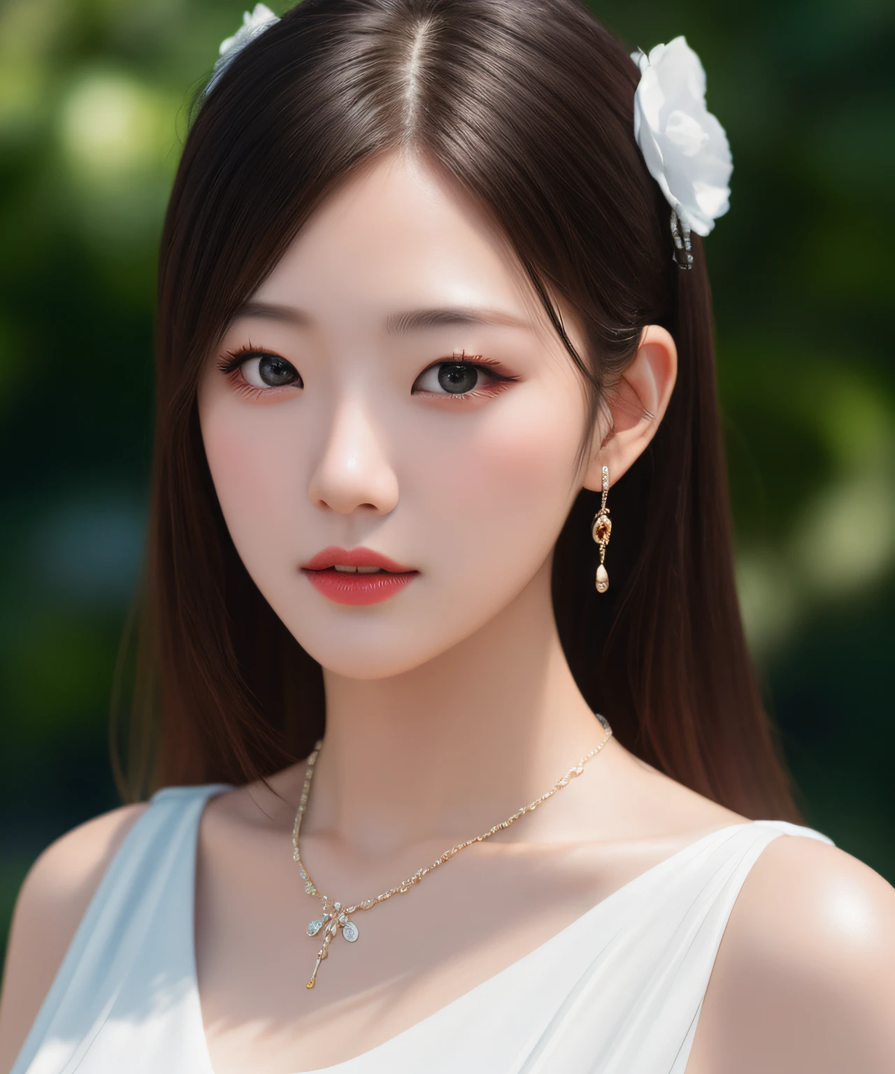 Best Quality, Masterpiece, High Resolution, 1girl, Porcelain Dress, Hair Accessories, Necklace, Jewelry, Pretty Face, On Body, Tyndall Effect, Realistic, Shadow Studio, Rim Lighting, Dual Tone Lighting, (High Detail Skins: 1.2), 8k UHD, dslr, soft light, high quality, volume light, sneak shot, photo, high resolution, 4k, 8k, background blur,