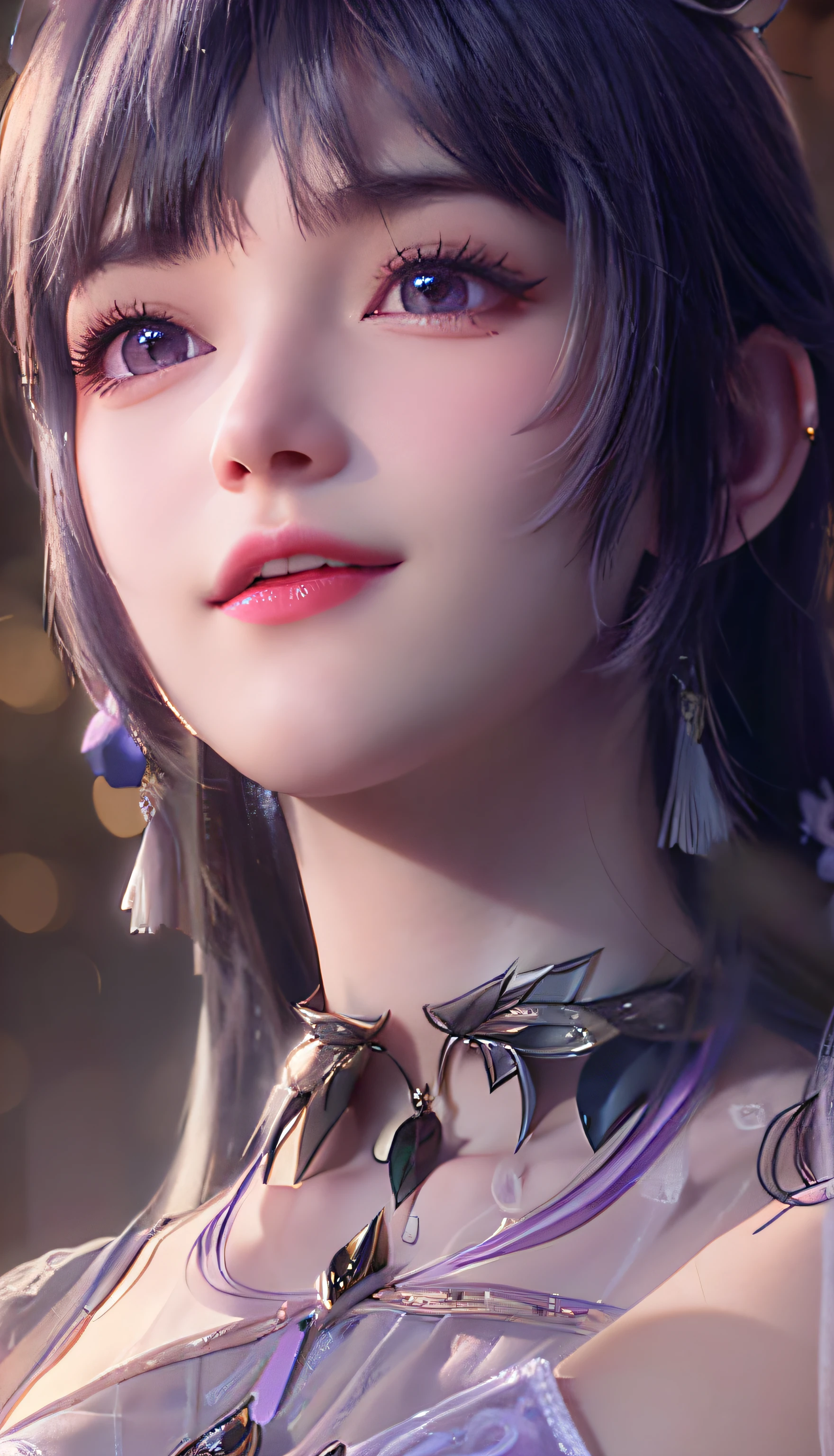 Close-up of a person in purple costume and purple hair,  princess knight, beautiful woman with violet skin, giggling character, super detailed fantasy character, Yunling, full body fairy, Hirase Jinyao, beautiful and elegant queen, portrait of the queen, beautiful woman with gorgeous robes, ((delicate and beautiful  features)), ((perfect face))