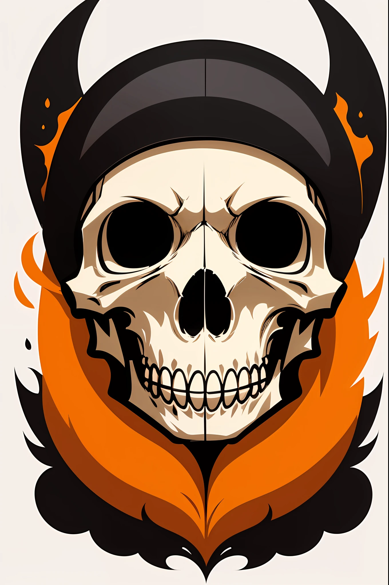 logo, vector, logo design, vector, simple, flat, icon, minimalism, white background, A skull with Natural Colors in the Kawaii style.