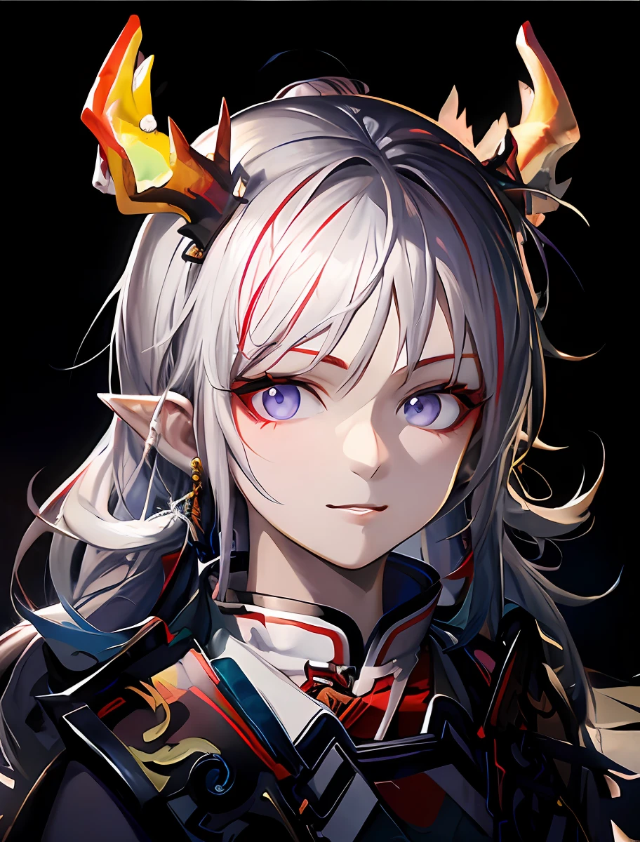 anime girl with horns and horns on her head, onmyoji portrait, best anime 4k konachan wallpaper, onmyoji, guweiz, mika kurai demon, guweiz on pixiv artstation, official artwork, demon anime girl, guweiz on artstation pixiv, detailed digital anime art, genshin, loli