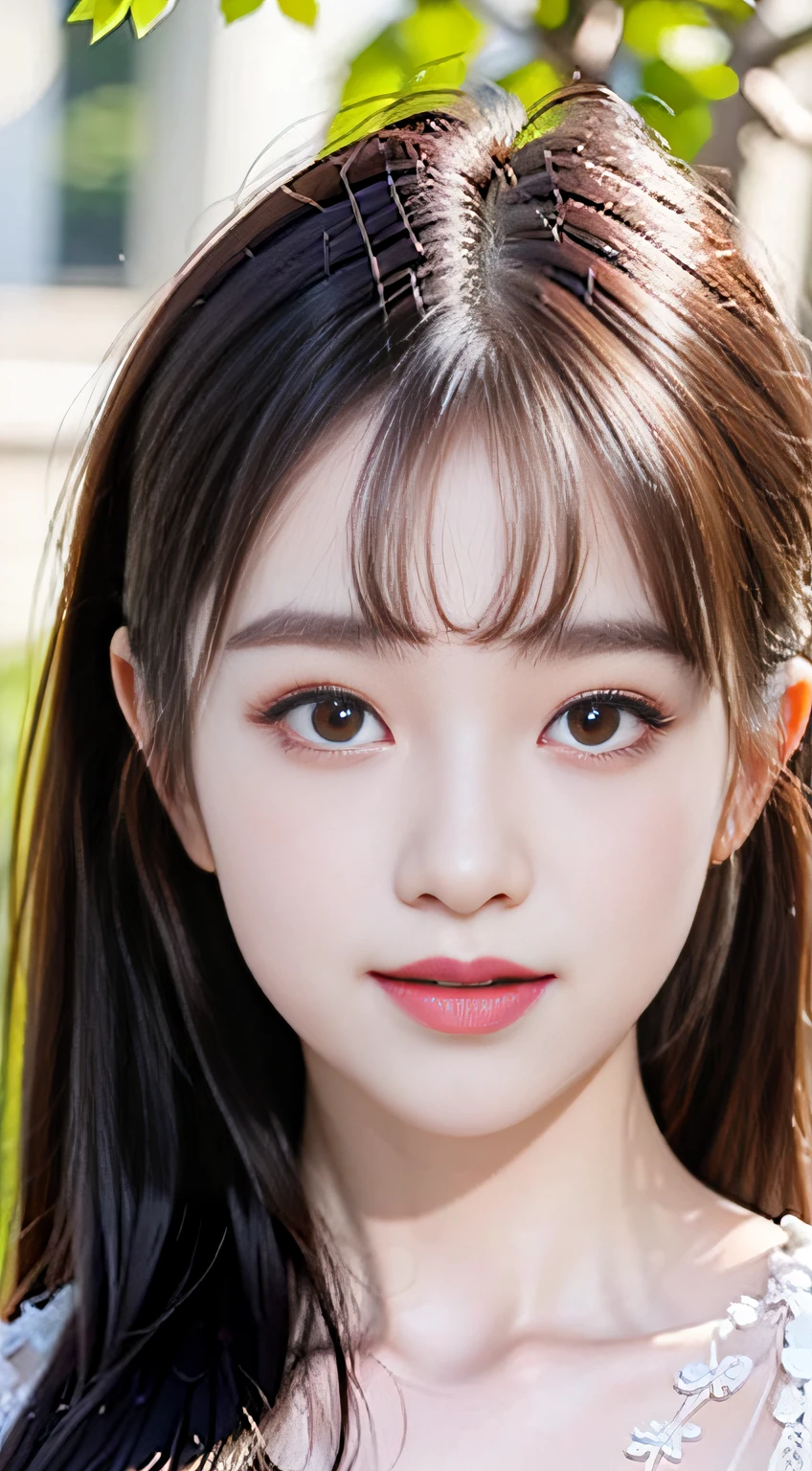 closeup on face, Face shot, (White dress :1.7), short  miko skirt, Long streamers, blonde hairs, golden hair, (Pointed ears: 1.5), (Gold pattern quality:1.3), female pubic hair, with long blond hair, Off-the-Shoulders, Top detail CG quality 4K wallpaper, Master, A Masterpiece, portraits, The middle, Watch the footage, Beautiful Chinese-Korean mixed race idol, ((Super fine face, detailed description of facial features)), Lip biting makeup, Sweet smile, Perfect facial features, Model figure, Good complexion, the trees, branches, Golden meadow, stream, Golden leaves, Evening, Twilight, The setting sun, Twilight, autumn, twin braids, hair strand, diagonal bangs, hair ribbon, hair ornament, forehead jewel, jeweled branch of hourai, crescent hair ornament, fish hair ornament, hime cut, low ponytail, realism, god rays, sparkle, cinematic lighting, lens flare, UHD, high details, high quality, highres, best quality, 8k, 16k, high details, high quality, super detail, anatomically correct, masterpiece, ccurate