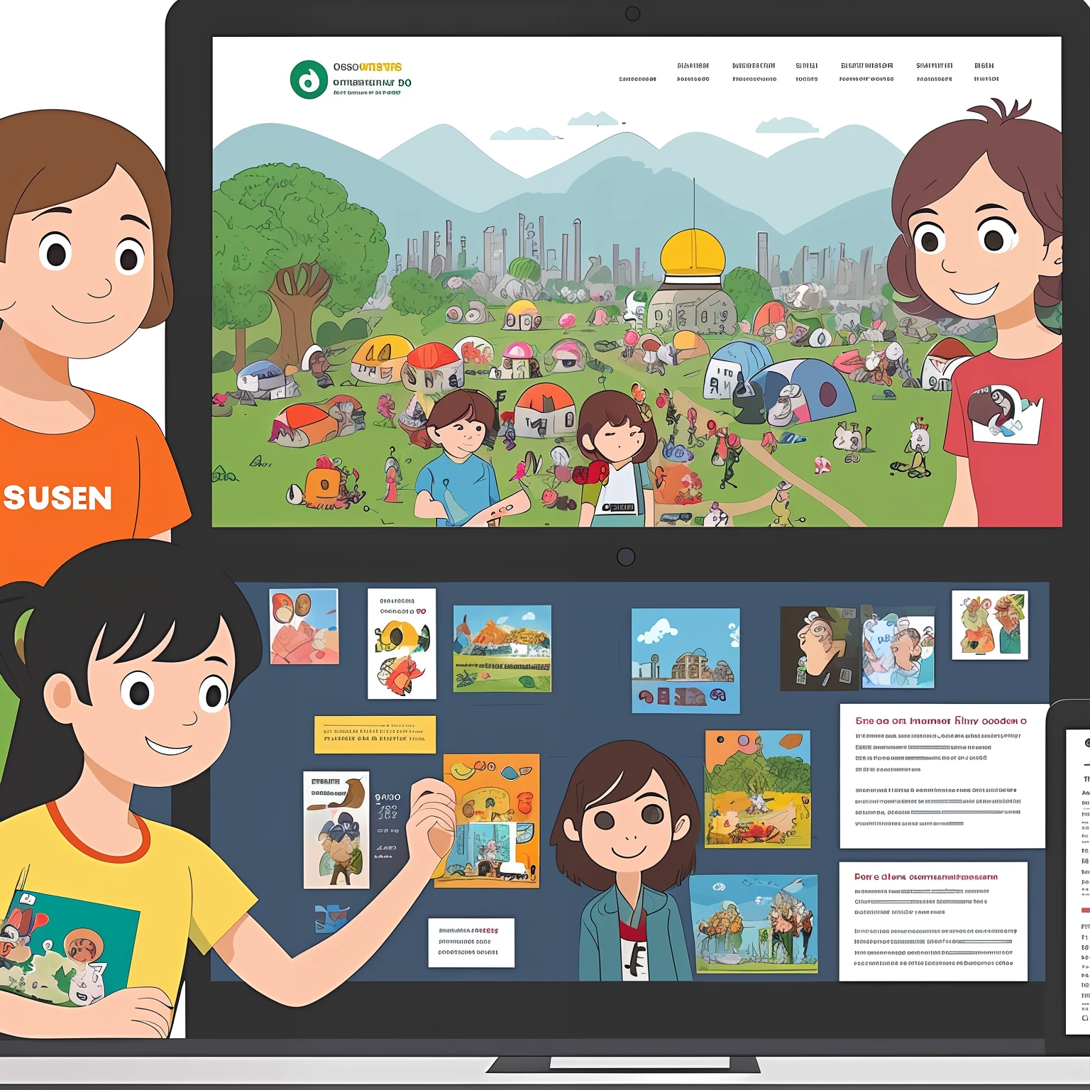We create a simple and intuitive website layout where information about the camp is easily accessible and organized. We place the main content on the main page, including a description of the "City of Masters" shift, the main advantages and photos of children engaged in different professions.
Graphics: Add fun and playful graphics that reflect the theme of the camp. We include illustrations of children playing various professions, as well as elements related to design, needlework and nature. This will create an atmosphere of inspiration and allow visitors to immediately understand what awaits them in the camp.