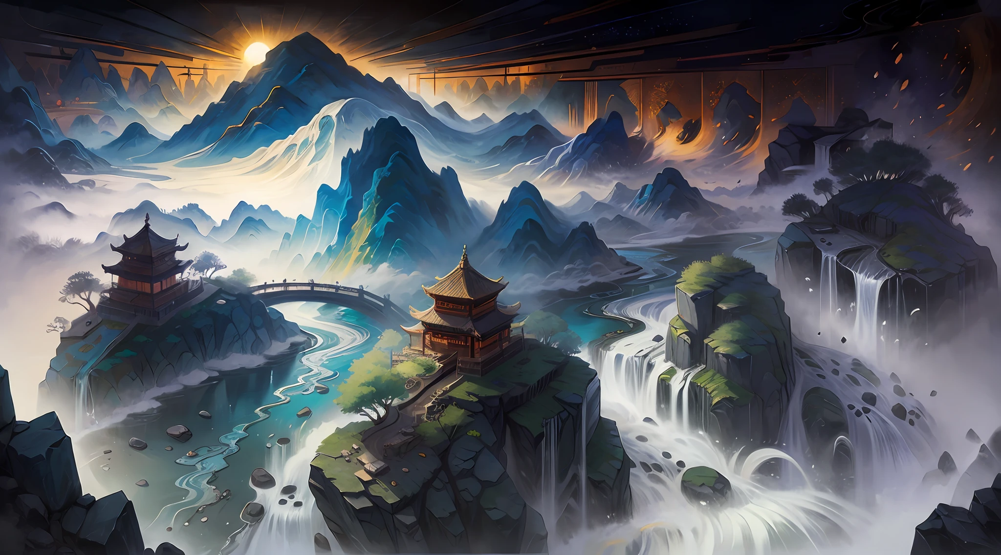 White waterfall