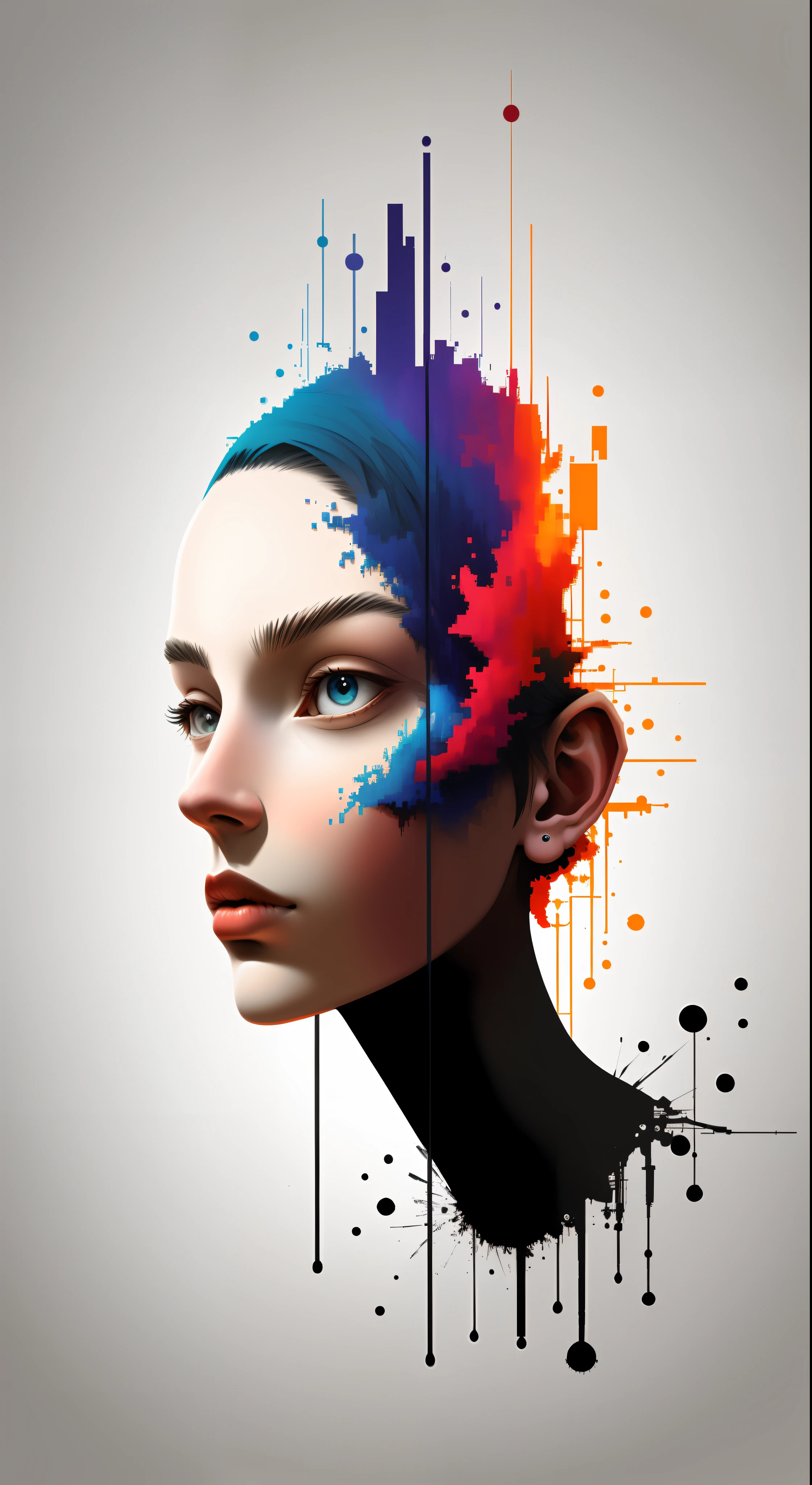 (masterpiece), Beautiful minimal wall art , colorful, High pixel, High quality, sharp, illustration, digital art