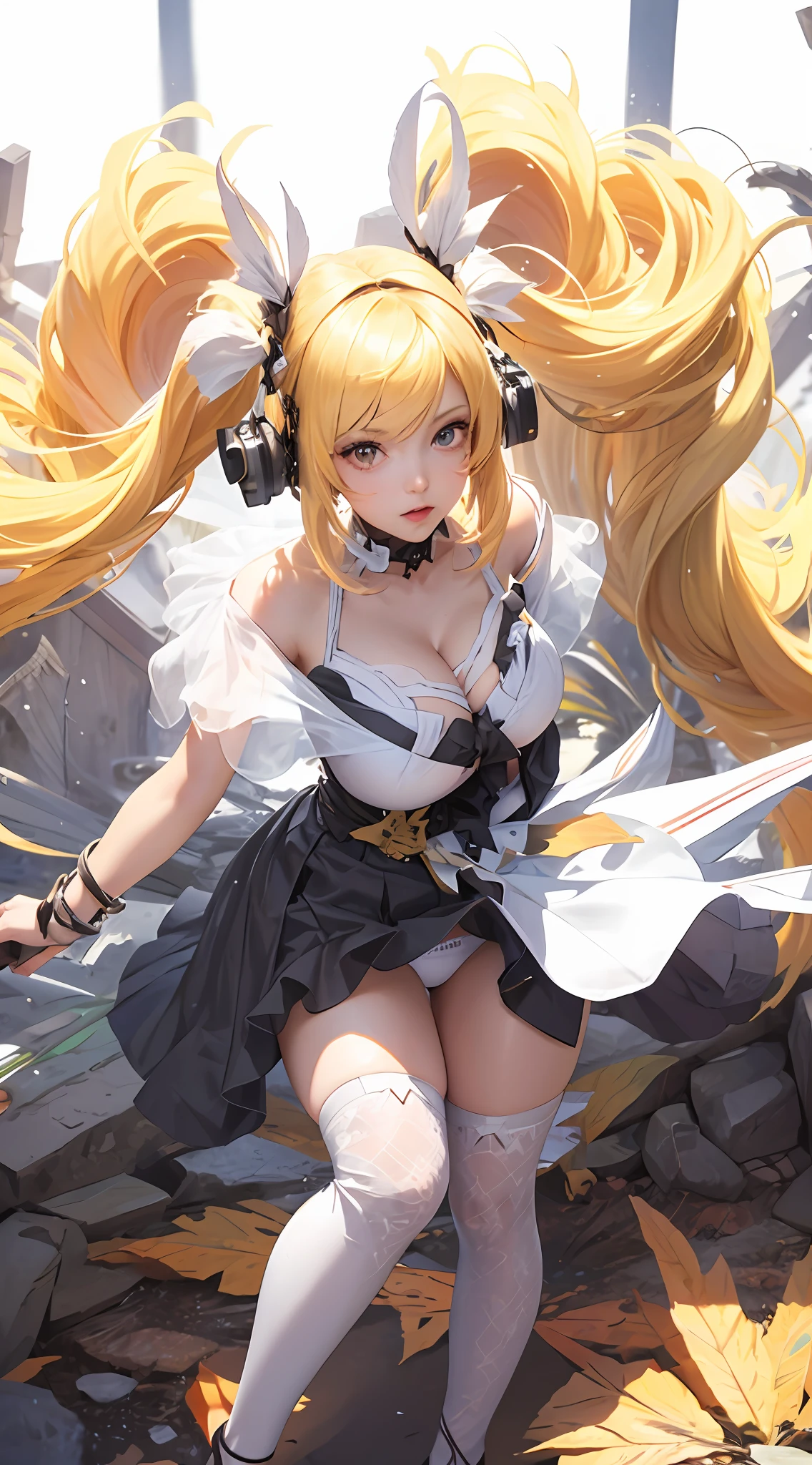 (Perfect Body 1.5), (Huge Breasts 1.5), (Huge Cleavage 1.5), (Exposed Breasts), (Sheer Underwear), Breasts Larger Than Torso, Crazy Bloated Breasts, Ill-fitting Clothes, Snow-White Skin, Style Art Germ, Extremely Detailed Art Germ, IG Model, (Best Quality), Ultra Detailed, Ultra Realistic, Octane Renderer, High Dynamic Range, (HDR), 32K Resolution, Super Resolution, Megapixels, Tyndall Effect, Lens Vires, Shadows, backlight, depth of field, natural lighting, hard focus, film grain, mirror hologram, ray tracing,