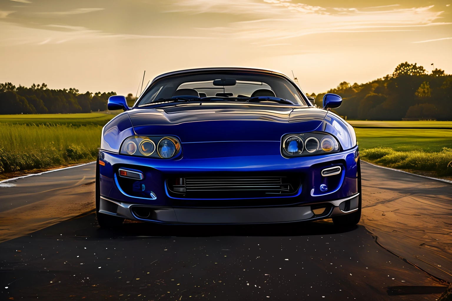 Car Cobra Blue Racing Line