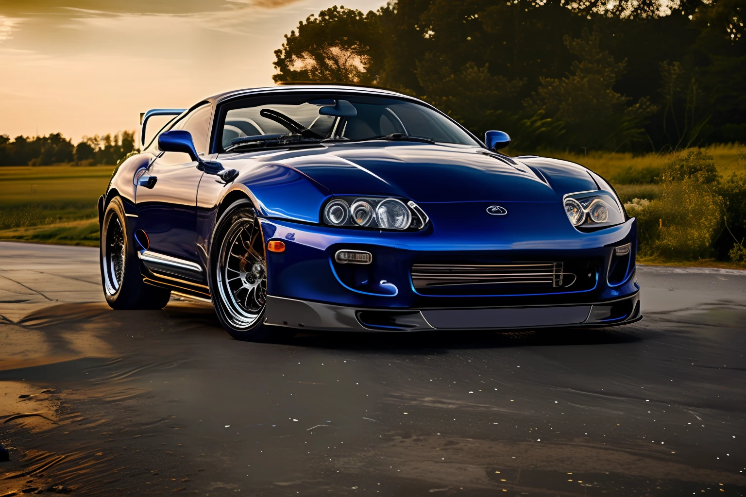 Car Cobra Blue Racing Line