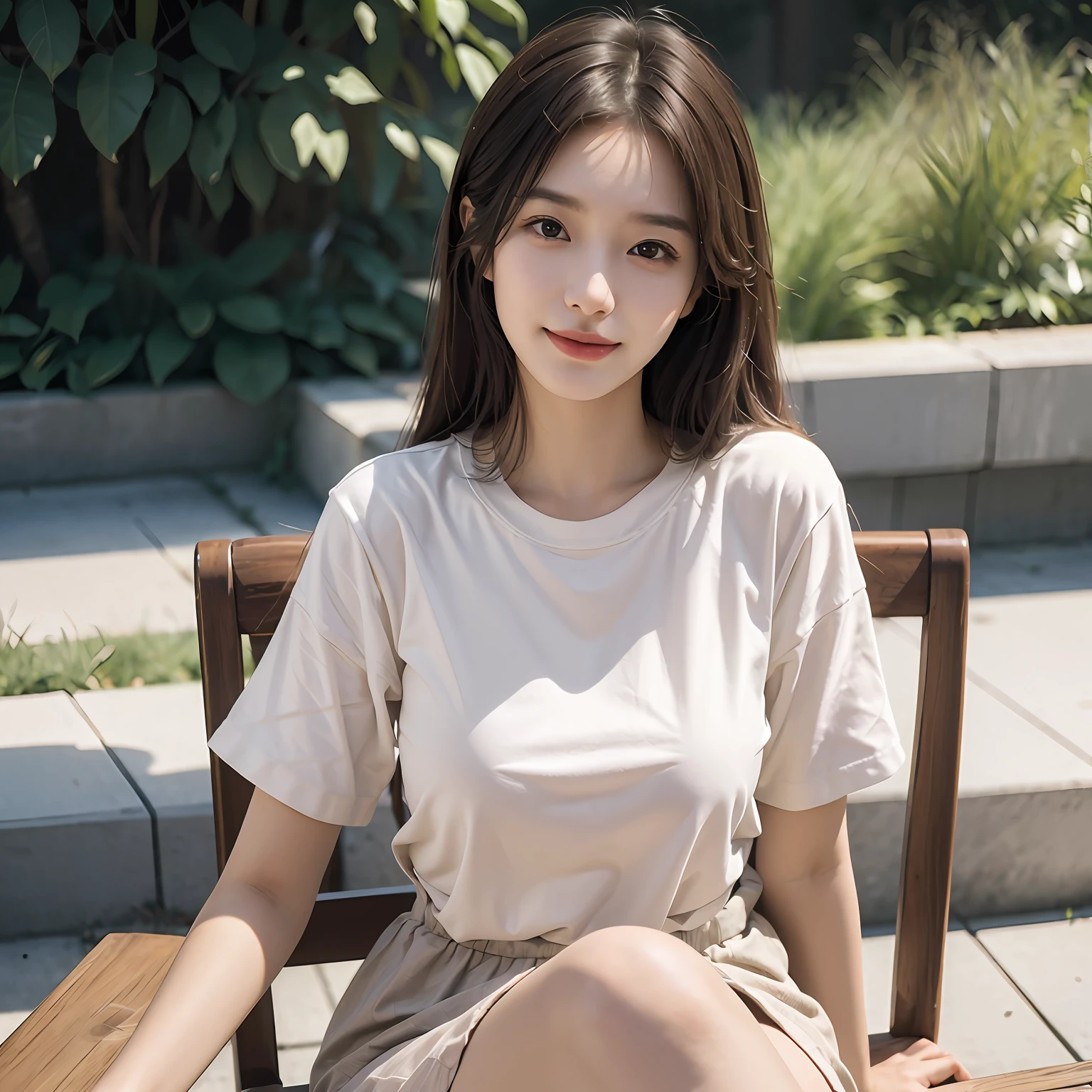 One girl, slender, plain clothes, breastfeeding, double --auto
