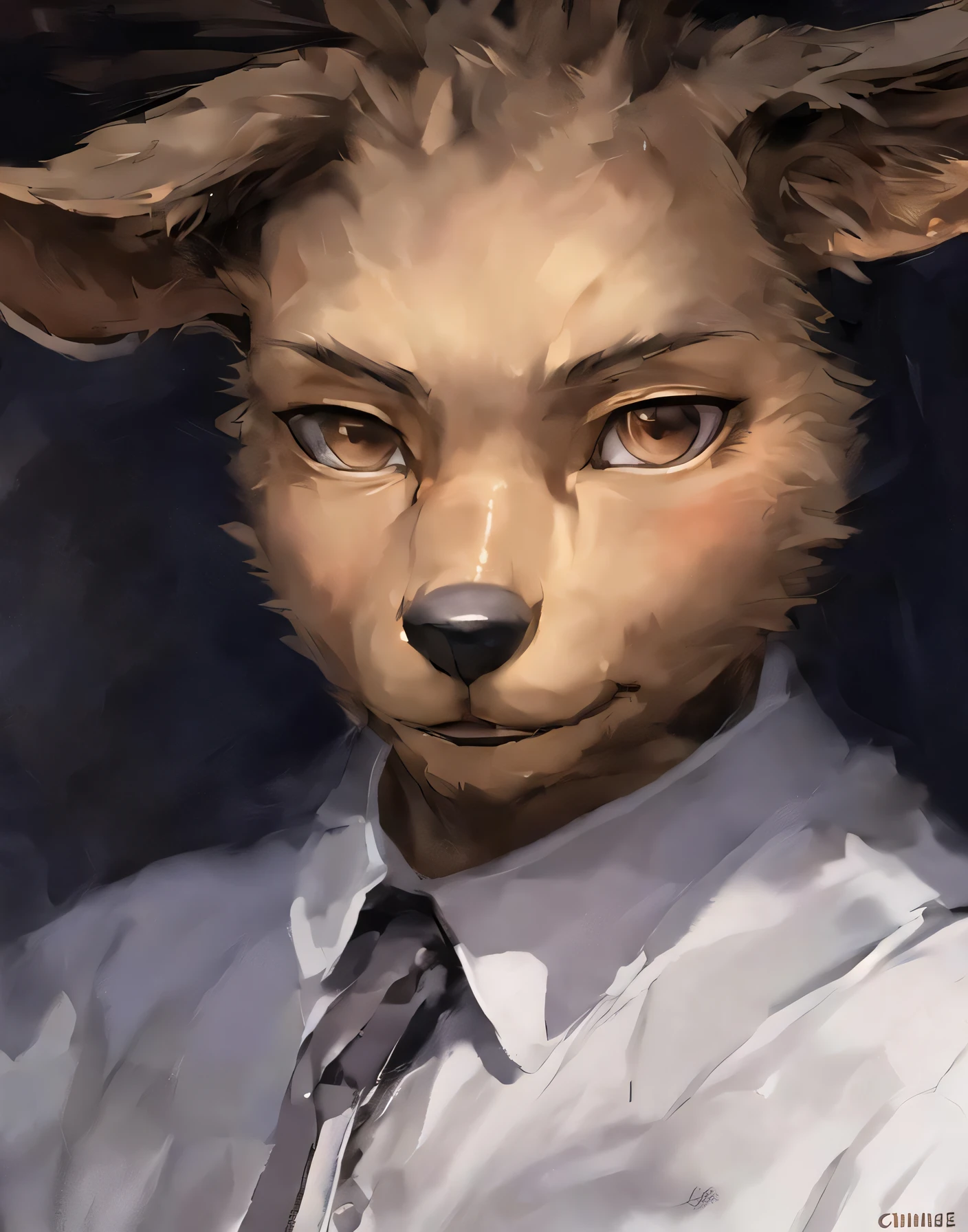 e621 explict by chunie darkgem realistic detailed fluffy fur male solo brown fur (extremely detailed eyes) (Ruan Jia Michael Inessa Garmash Pino Daeni) ((portrait, closeup, head shot)):0.4 deer