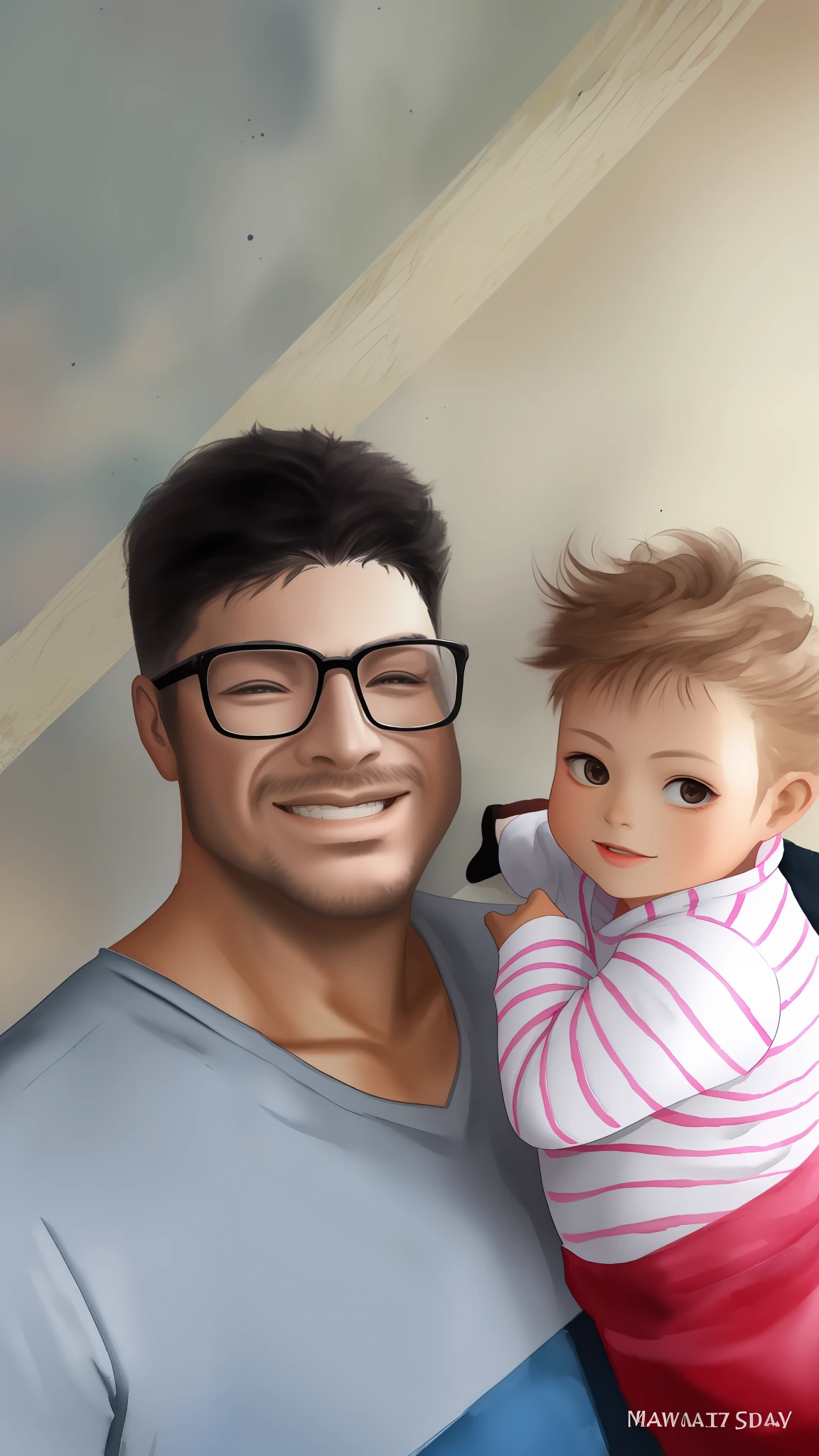 Create this image in watercolor painting style, in high quality, beautiful and colorful trying to maintain the characteristics of the faces