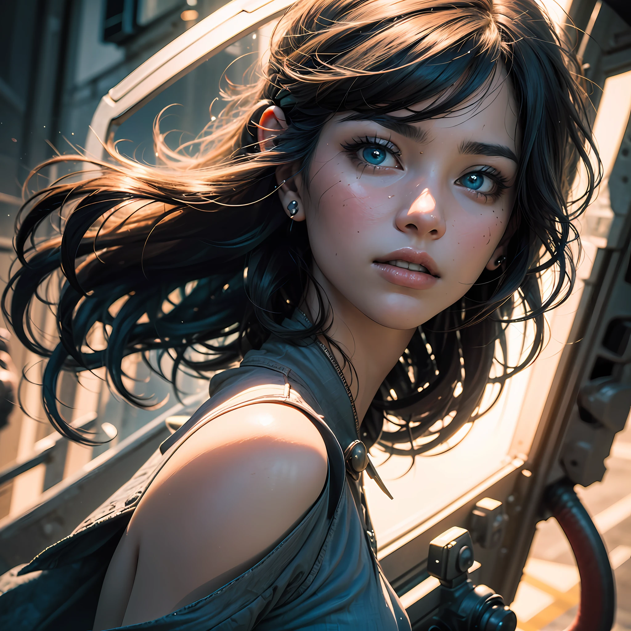 (Ultra High Definition, Photorealistic, Realistic, Best Quality), (High Definition Skin, Skin Details, Visible Pore, Real People, Photos, Perfect Teeth, Sexy Lips, Perfect Nose, Perfect Face Shape, Perfect Ears, Perfect Eyebrows, Perfect Pupils,Perfect Iris), (Iris Reflects Surroundings,Shy Expression), mix4,(8k, RAW Photos, Best Quality, Masterpiece:1.2), (Real, Photorealistic:1.37),1girl,(cute,thin bangs), hanbok, cityscape, professional lighting, photon mapping, radiosity, physically based rendering, --auto
