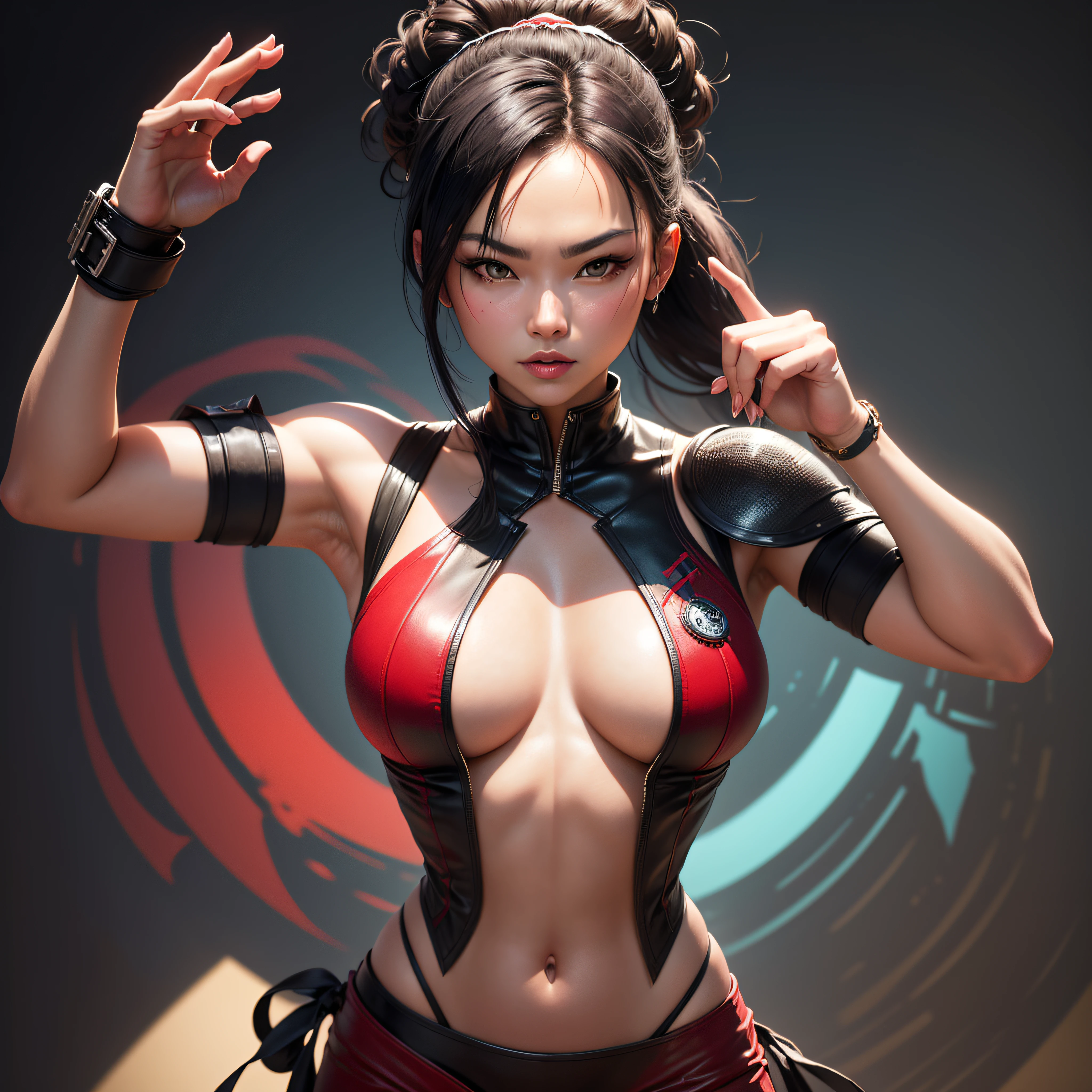 Shun lee posing for photo, like a shunlee street fighter game, cosplay, beautiful woman, masterpiece, 8k wallpaper --auto