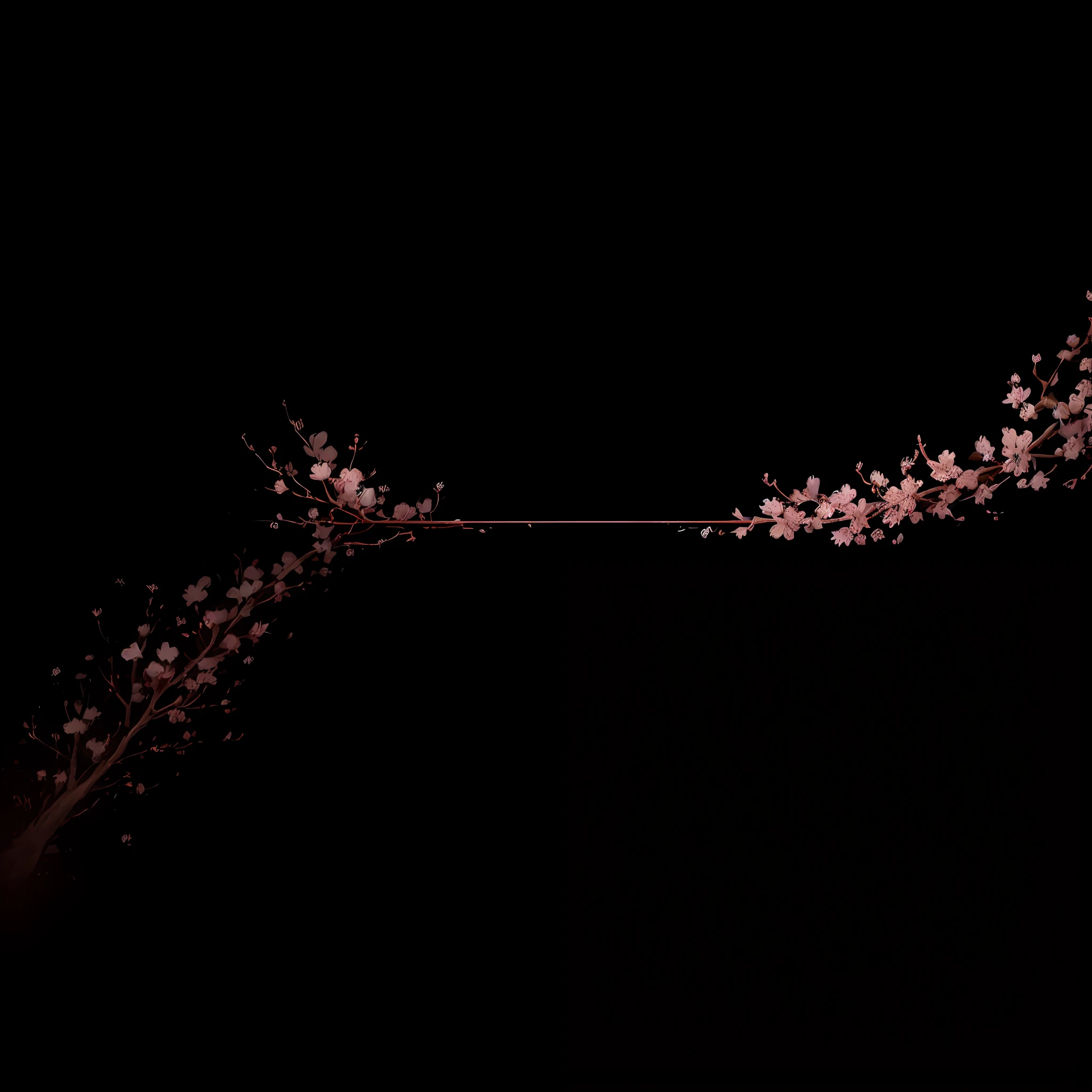abstract painting, cherry blossom, cat --auto
