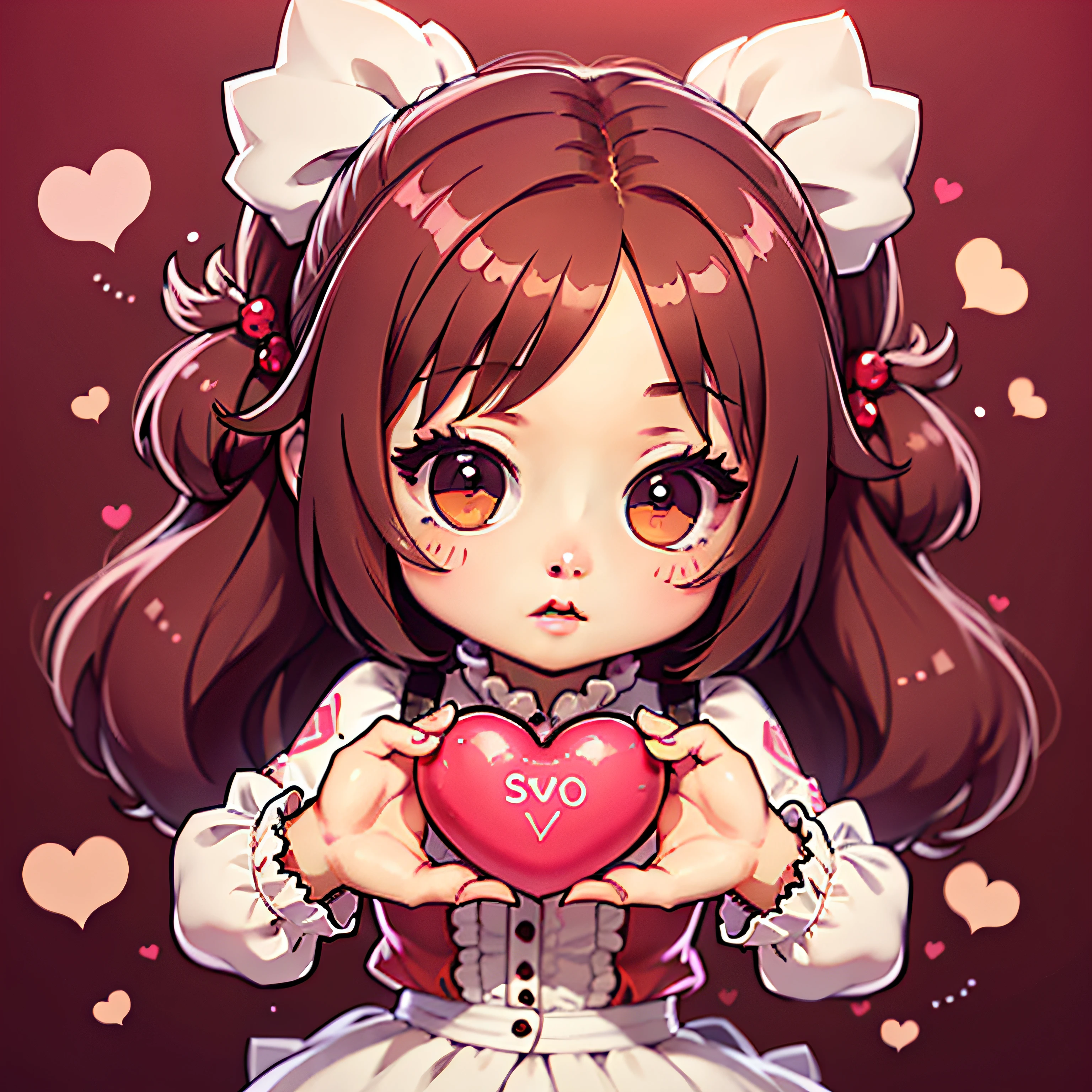 1girl,chibi,heart hands,
