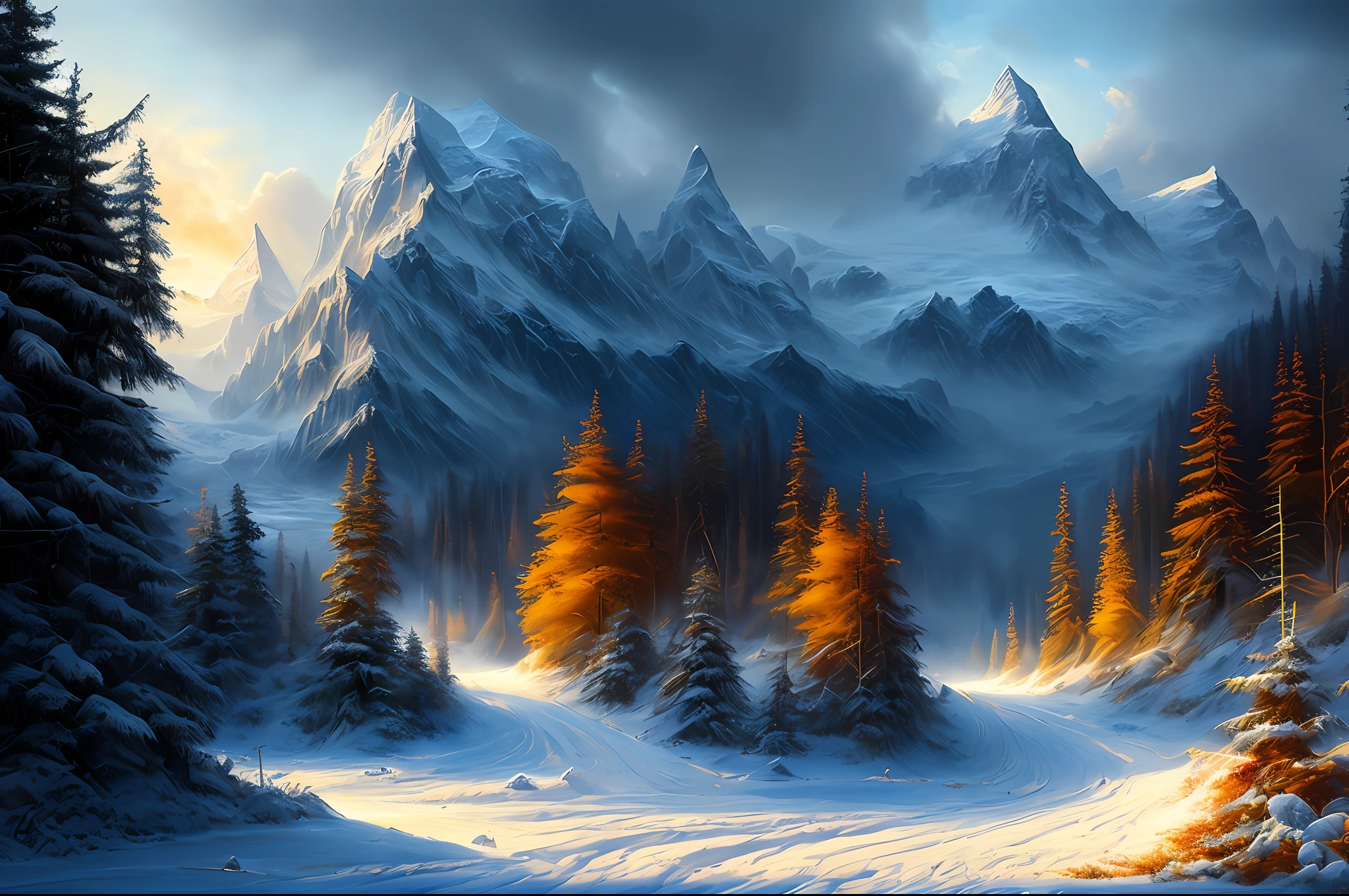(Big Ice), (World Collapse: 2), (Honkai Ice: 2), World Destruction, Focus Vision, Masterpiece, Aesthetic, Best Quality, Frozen Path, Ice Wheel, Free Colors, Epic, HDR, Masterpiece, Best Quality, Perfect Composition, Aesthetics, Masterpiece, Award-Winning, (Fantasy Art), Cool, ((Digital Art)), (Digital Illustration), 4K, Film, Low Coloring, Very Detailed Landscape Oil Painting, Dramatic Lighting, Elegance, Small Details, Intricate, Hard Brush, (Perspective: 1.1), (Low Perspective: 1.1), (Religious Badge: 1.1), (Religious Emblem: 1.1), (Powerful: 1.3)
