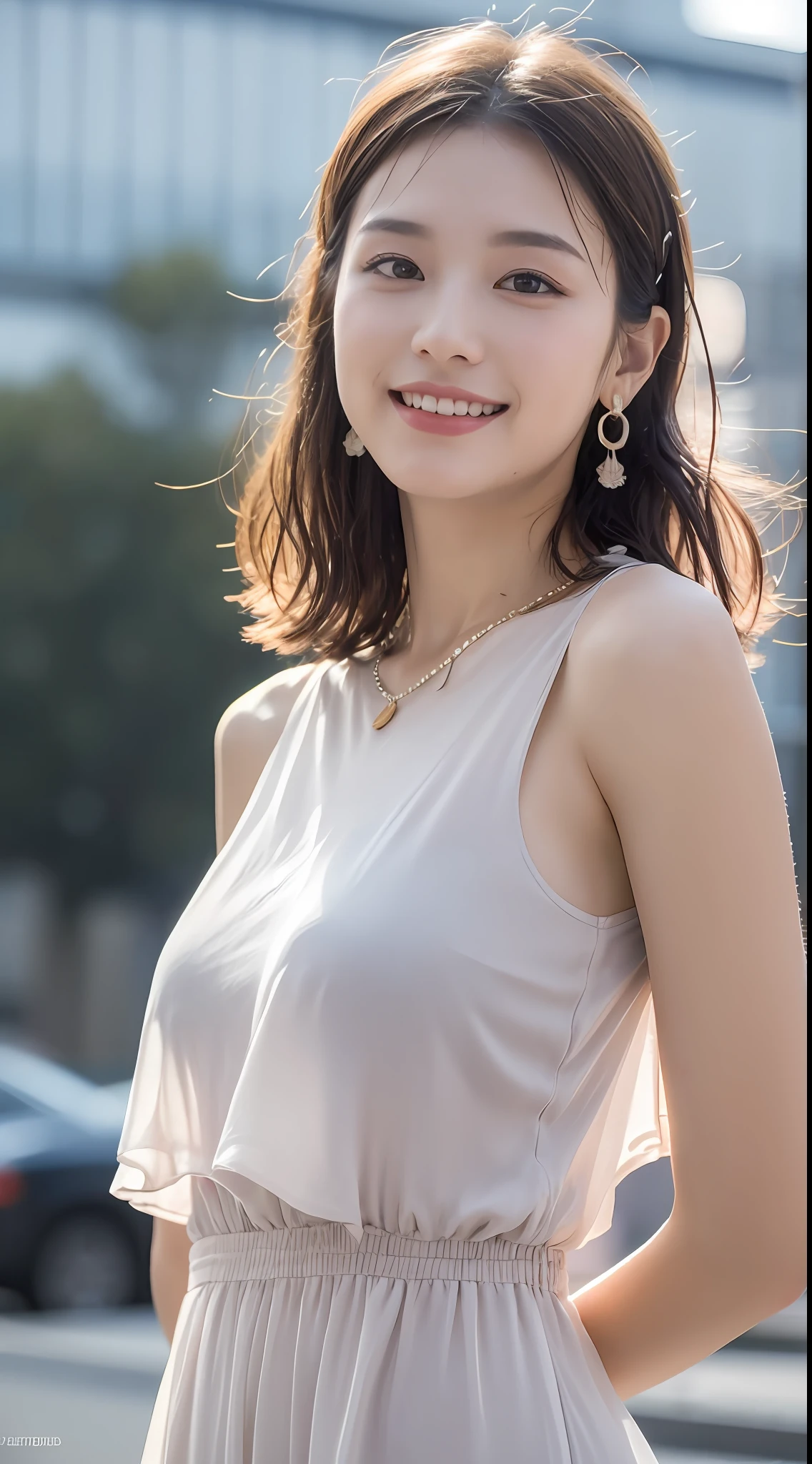 ((Best Quality, 8K, Masterpiece:1.3)), Focus:1.2, Perfect Body Beauty:1.4, Buttocks:1.2, ((Layered Haircut, Breasts:1.2)), (Wet Clothes:1.1) , (Rain, Street:1.3), Bandeau Dress: 1.1, Highly detailed face and skin texture, Fine eyes, Double eyelids, Whitening skin, Long hair of the best quality, Masterpiece, High resolution, transparent silk porcelain dress, beautiful face, hair accessories, Look at the audience, smile, close mouth, lips, dress, hair accessories, necklaces, jewelry, long hair, earrings, beautiful face, on the body, tyndall effect, realism, dark studio, edge lighting, duotone lighting, (high detail skin: 1.2), 8k uhd, DSLR, soft light, high quality, volumetric lighting, sneak peek, photo, high resolution, 4k, 8k, bokeh