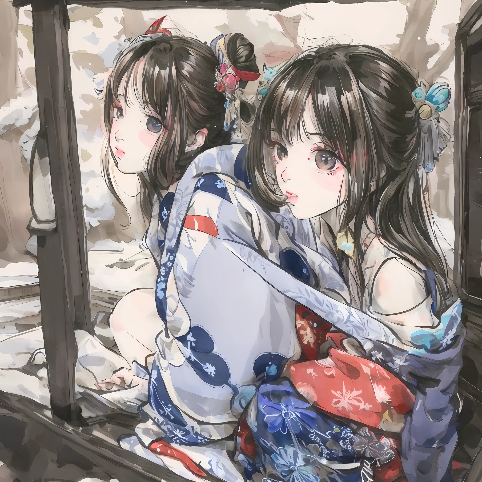 Kano school, kimono, women --auto