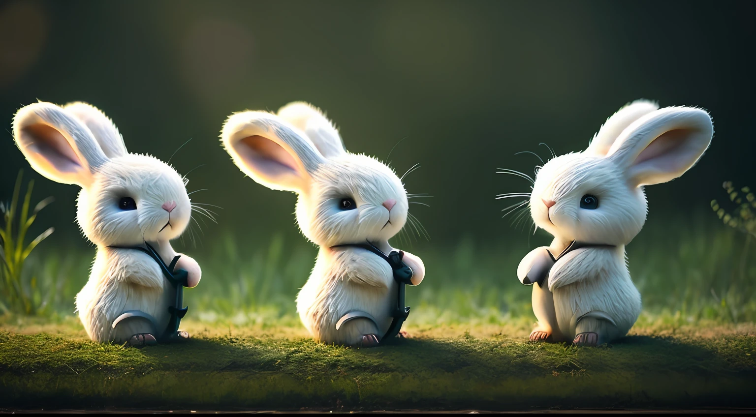 the two bunnies holding a wood to try to cross the river in the forest, nature, no_humans, depth of field, to8contrast style, DARK_Glam, wearing DRK_Glam, deep shadows, (dark: 1.4), (8k, RAW photo, best quality, masterpiece: 1.2)