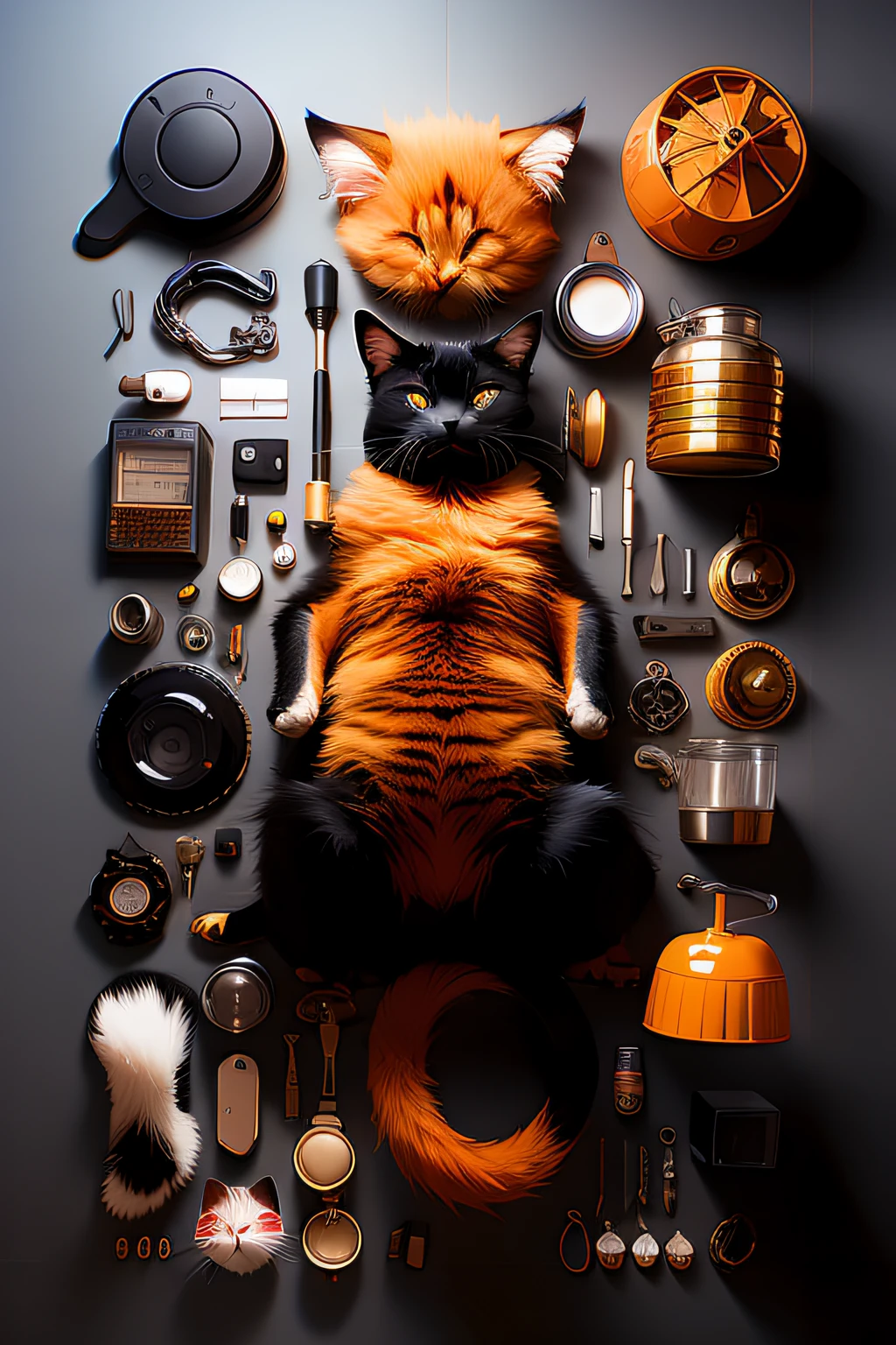 cat ,knolling