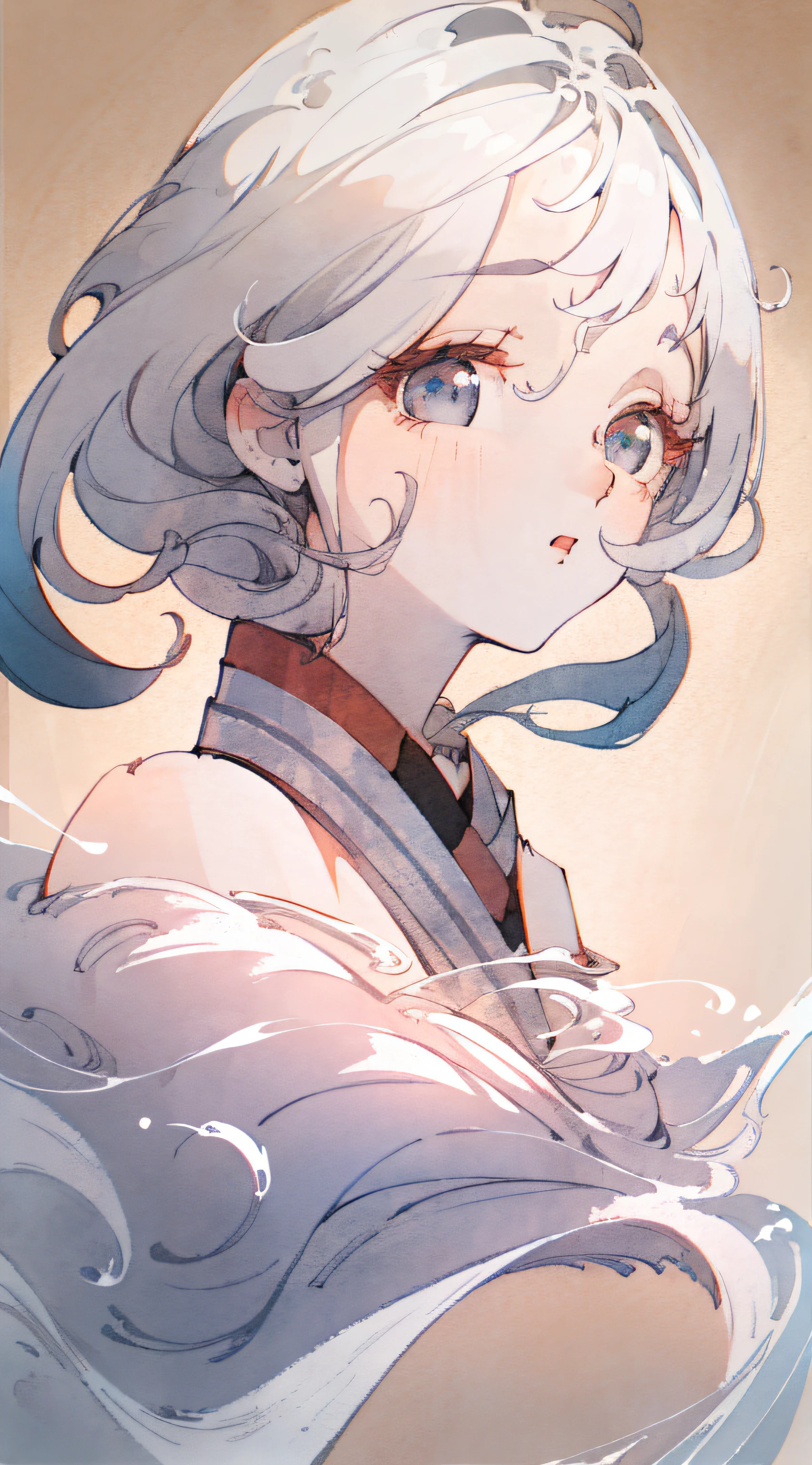 (((Masterpiece))), ((Best Quality))), ((Super Detailed)), (Illustration), (Dynamic Angle), ((Floating)), ((Unkempt Hair)), ((Beautiful Delicate Face)), Gray Hair, ((Colorful Hair) ), ((Striped Hair)), Beautiful Delicate Eyes, (Gradient Eyes), (((Colored Eyes))), (Colored Background))), (((High Saturation))), Clouds, Collar, Off-the-Shoulders, White Hair, Dress