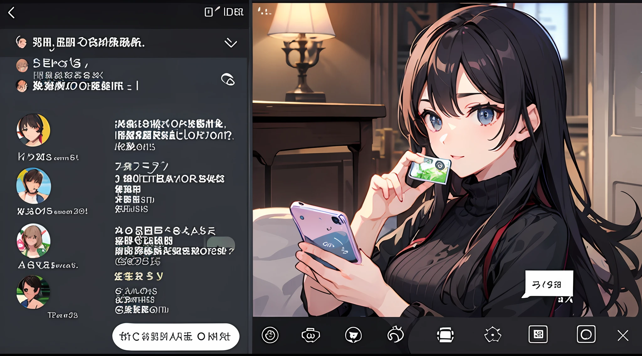 Mobile WeChat chat group interface