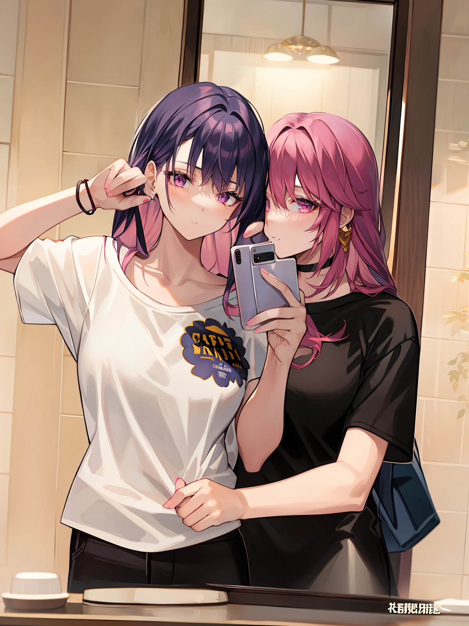 Pink hair,