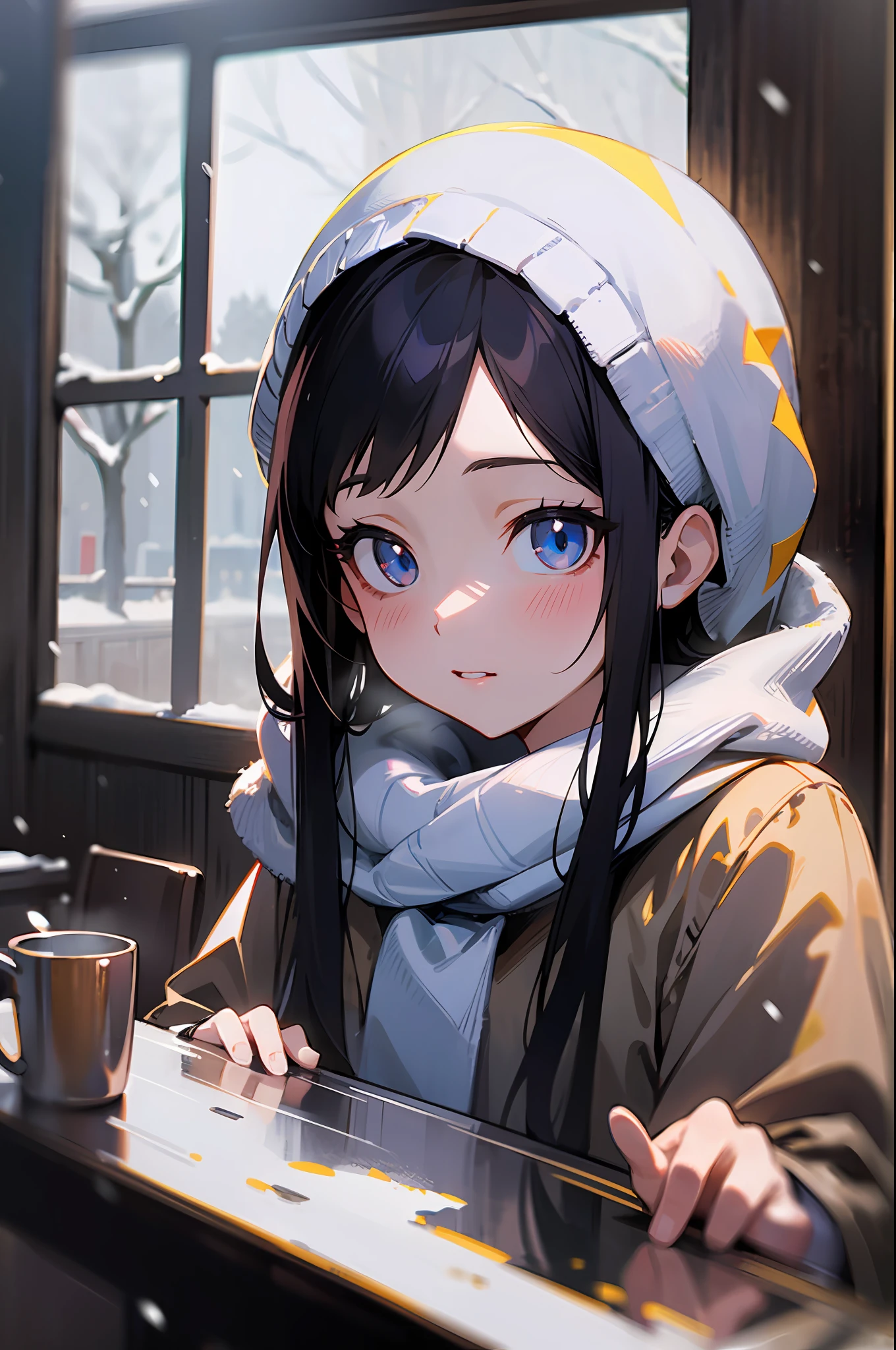 Best quality, super high resolution, (masterpiece: 1.4), winter, snow, girl