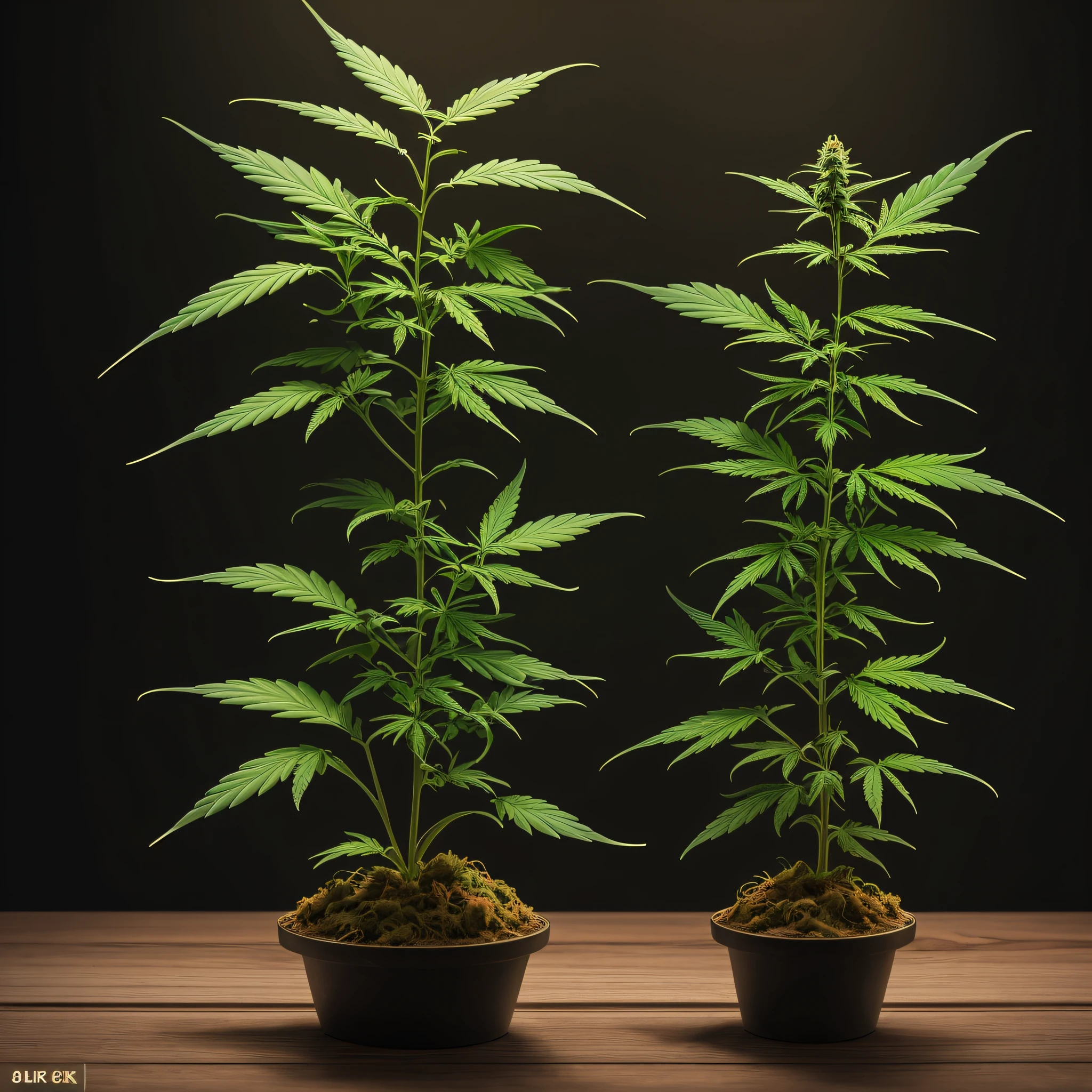 A beautiful cannabis seedling, with attractive flowers and in 8K --auto