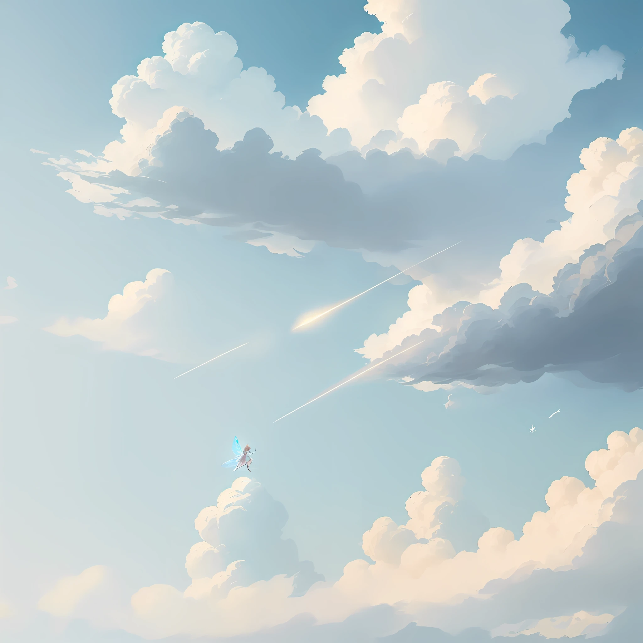 Best quality masterpiece A cloud turned into a fairy in a duel with a demon Shocking details strengthened --auto