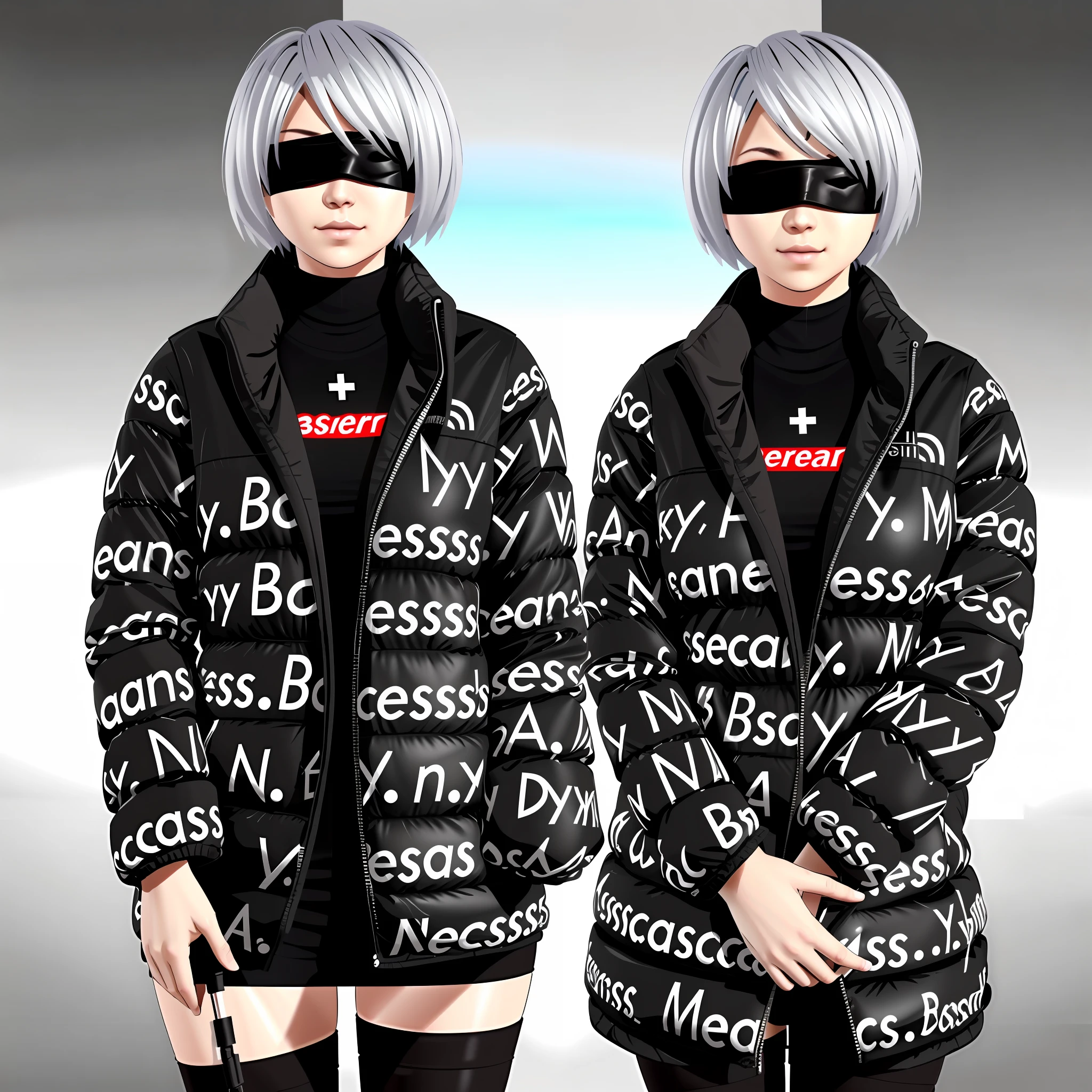 n_2b
blindfold, black blindfold, large breasts dripjacket
own hands together