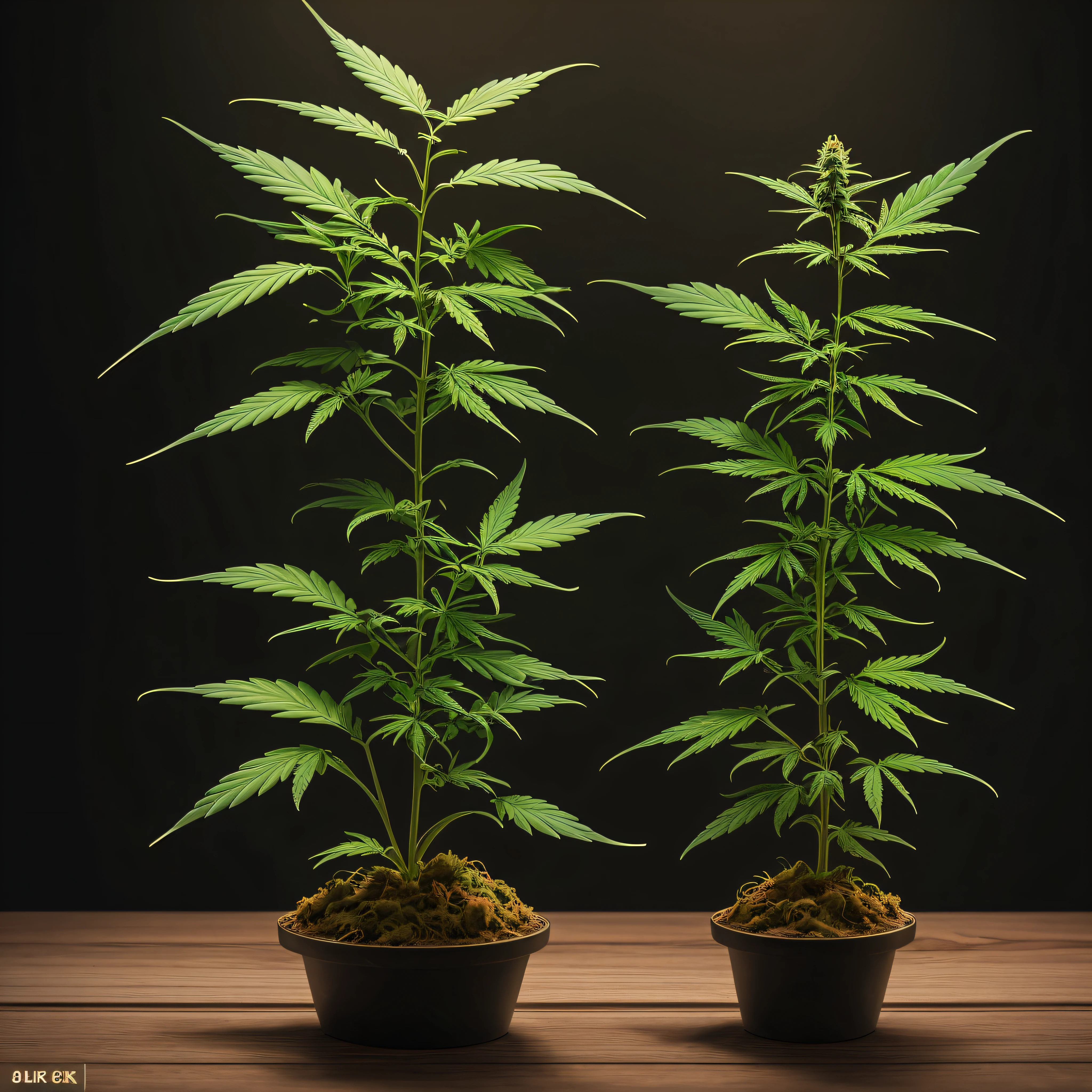 A beautiful cannabis seedling, with attractive flowers and in 8K --auto