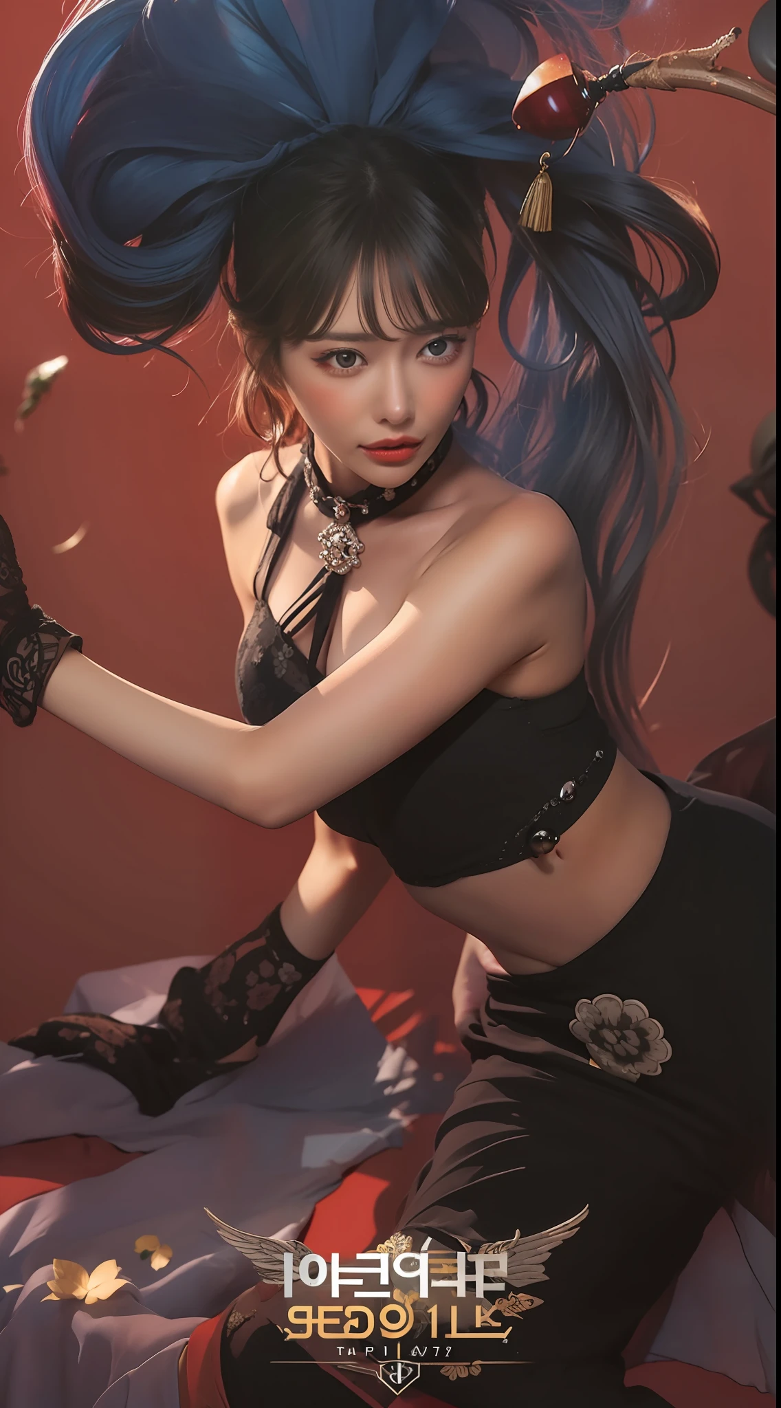 stechu,(red background:1.4), ((tachi-e)), original,(illustration:1.1),(best quality),(mobilegends:1.1),(extremely detailed CG unity 8k wallpaper:1.1), (colorful:0.9),(panorama shot:1.4),(solo:1.2), (ink splashing),(color splashing),((watercolor)), clear sharp focus,{ 1girl standing },((korean style )),flower background,outdoors,rocks, looking at viewer, make happy expressions,soft smile,pure,beautyfull detailed face and eyes,beautyfull intricacy clothing decorative pattern details, black hair,black eyes,colorwater