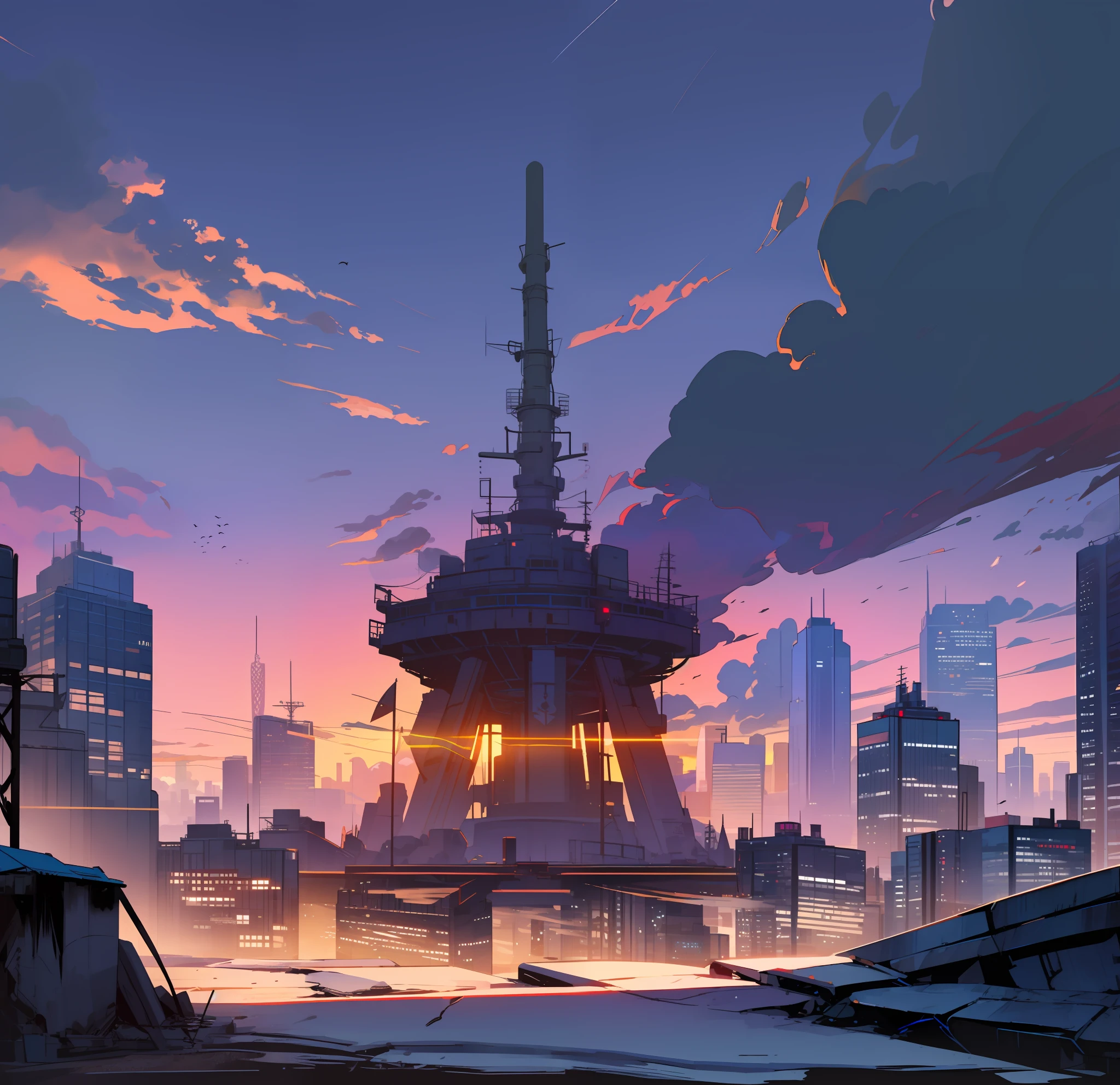 dusk, sky, clouds