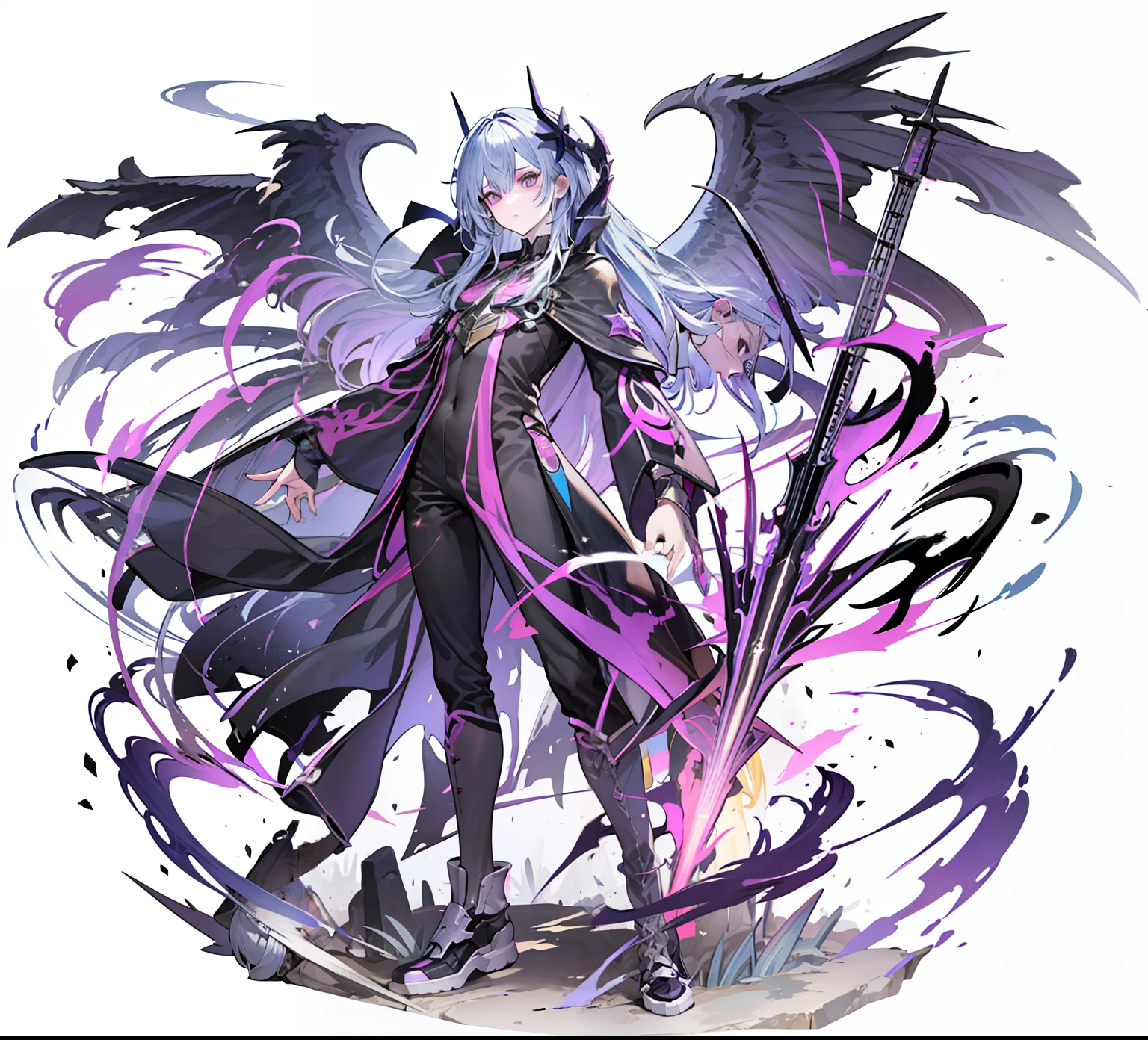 turn him into an angel. Despite his androgynous face, he's still a man, keep it up.
