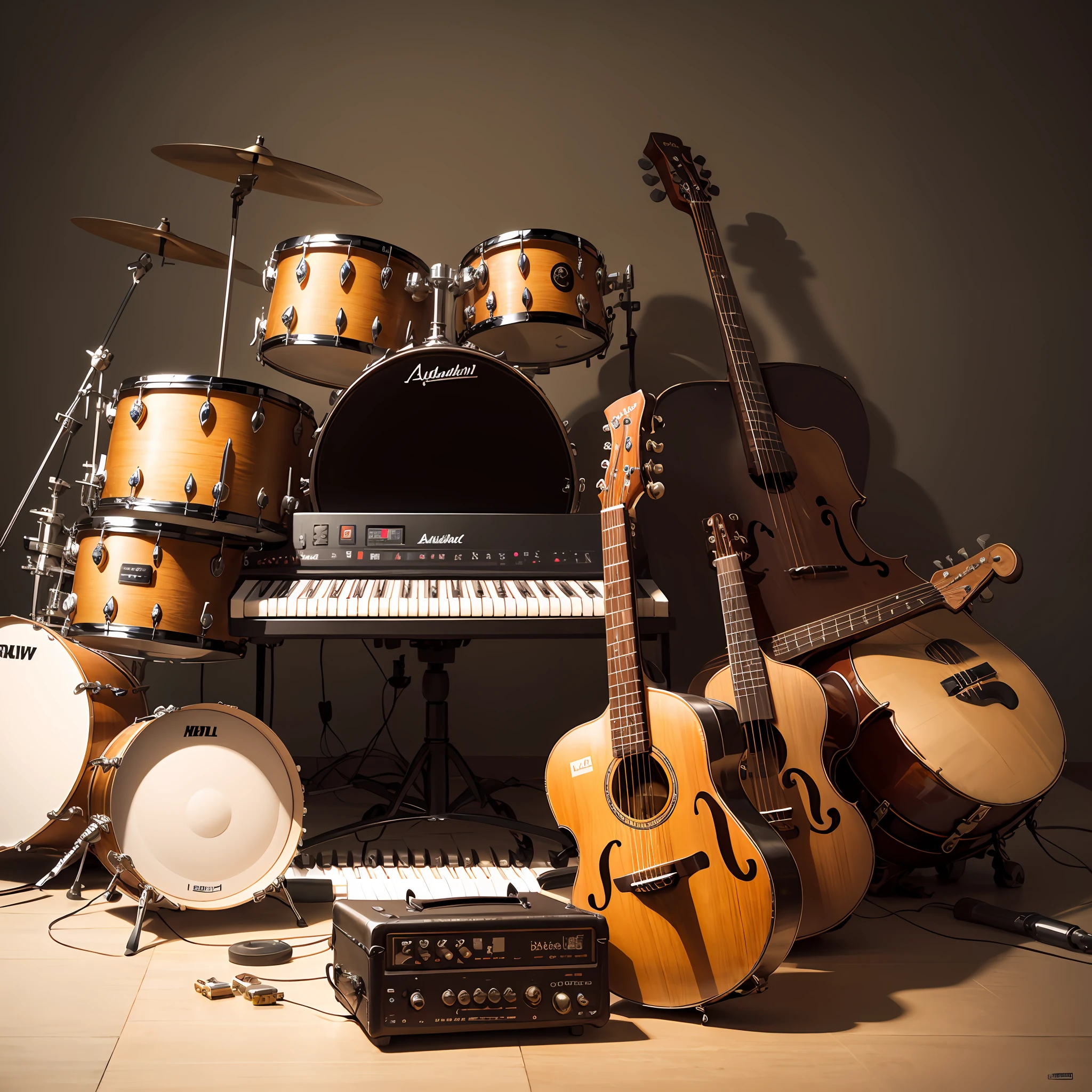 All instruments from a band together in one picture --auto