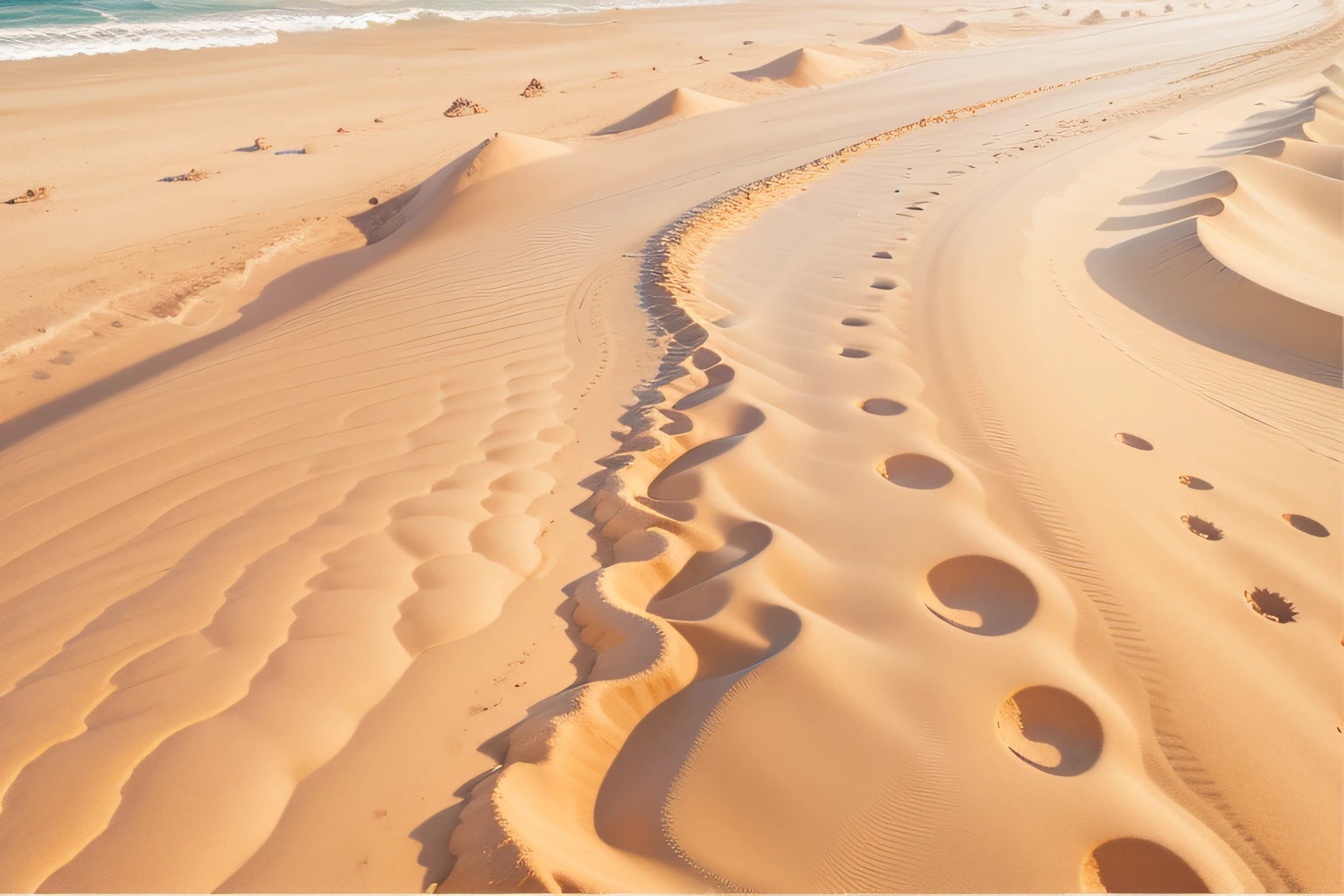 SAND TEXTURE, BEACH, SHELLS, FOOTPRINTS, DEFORMATIONS IN THE SAND, AERIAL VIEW FROM TOP TO BOTTOM, ISOMETRIC VIEW --auto