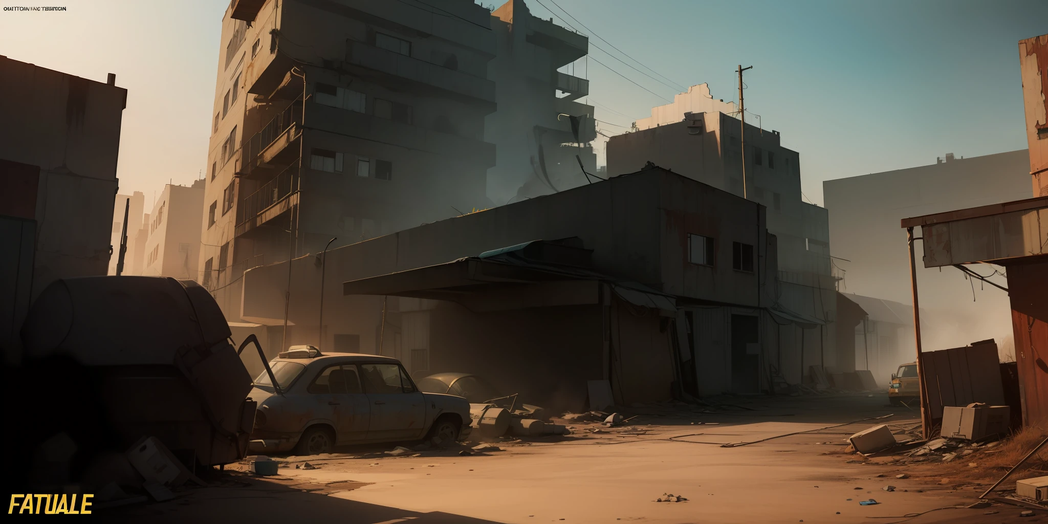((Fallout 3 scenario drawing)), detailed, golden aspect ratio, 8k, digital paint, artstation