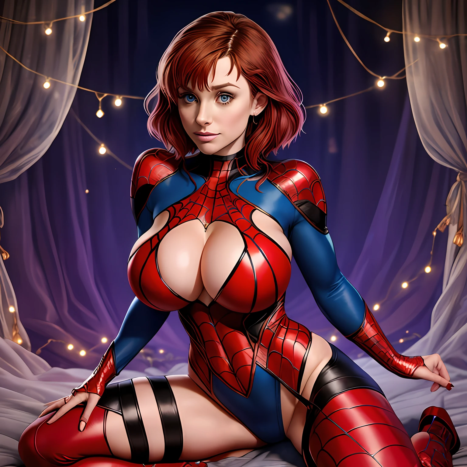 Bryce Dallas Howard, spider woman outfit, revealing outfit, huge breasts --auto