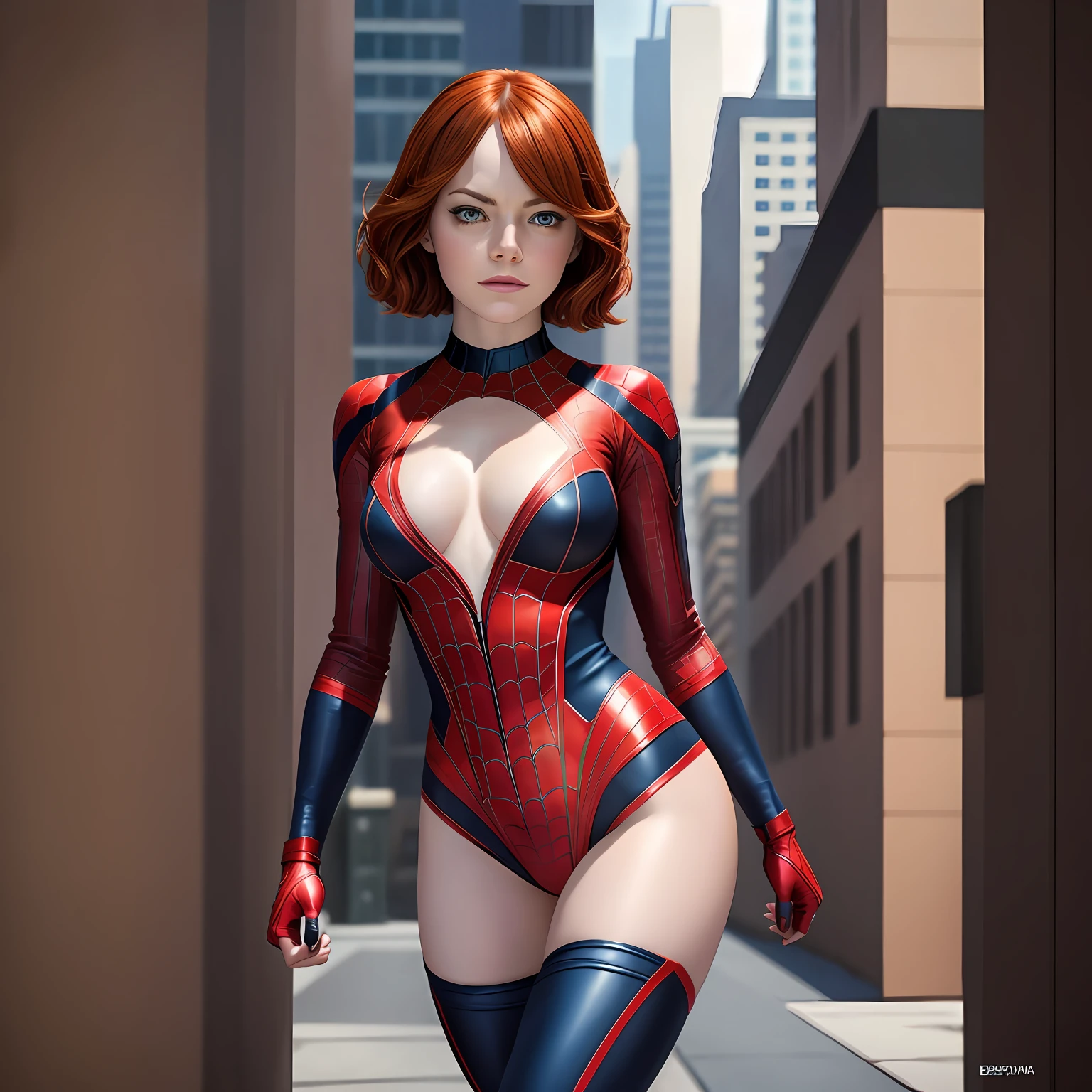 Bryce Dallas Howard, spider woman outfit, revealing outfit, huge breasts --auto