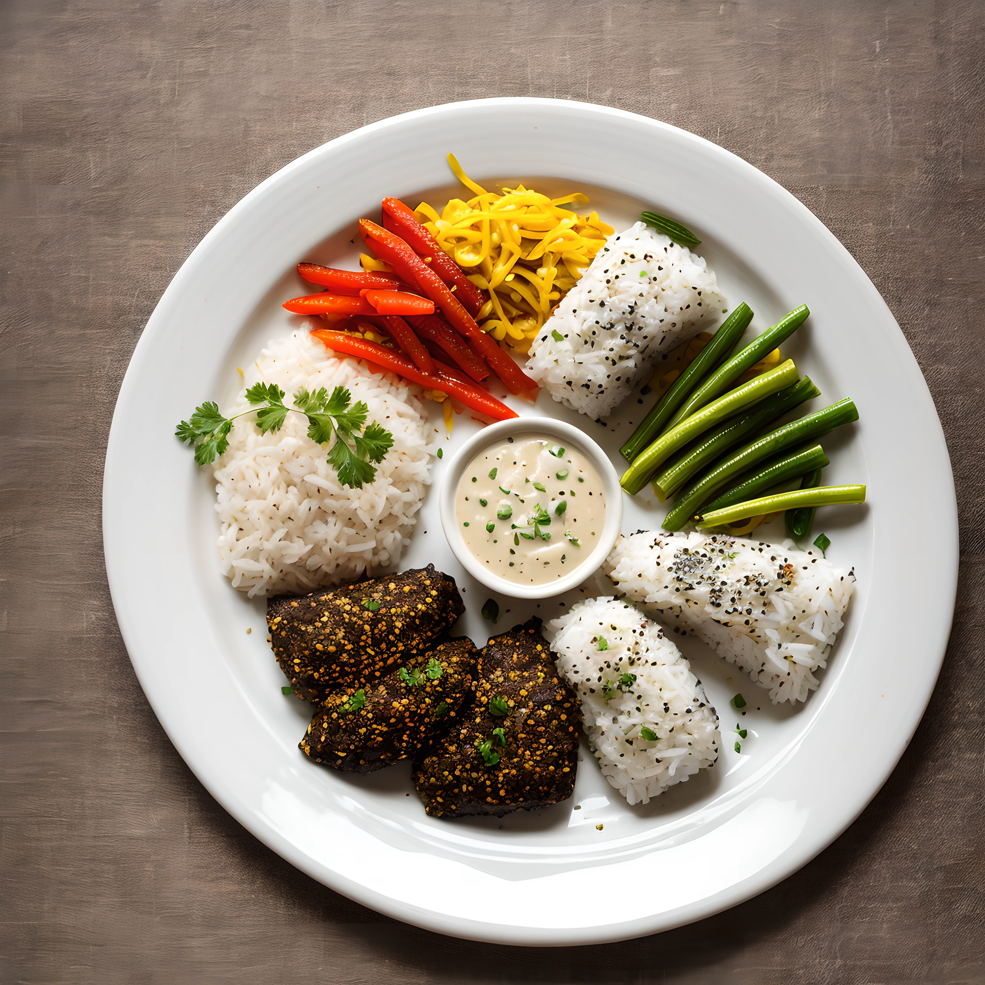 best quality,masterpiece,highly detailed,ultra-detailed,
onigiri,food focus,  food, still life,vegetable, blurry, rice white plate,